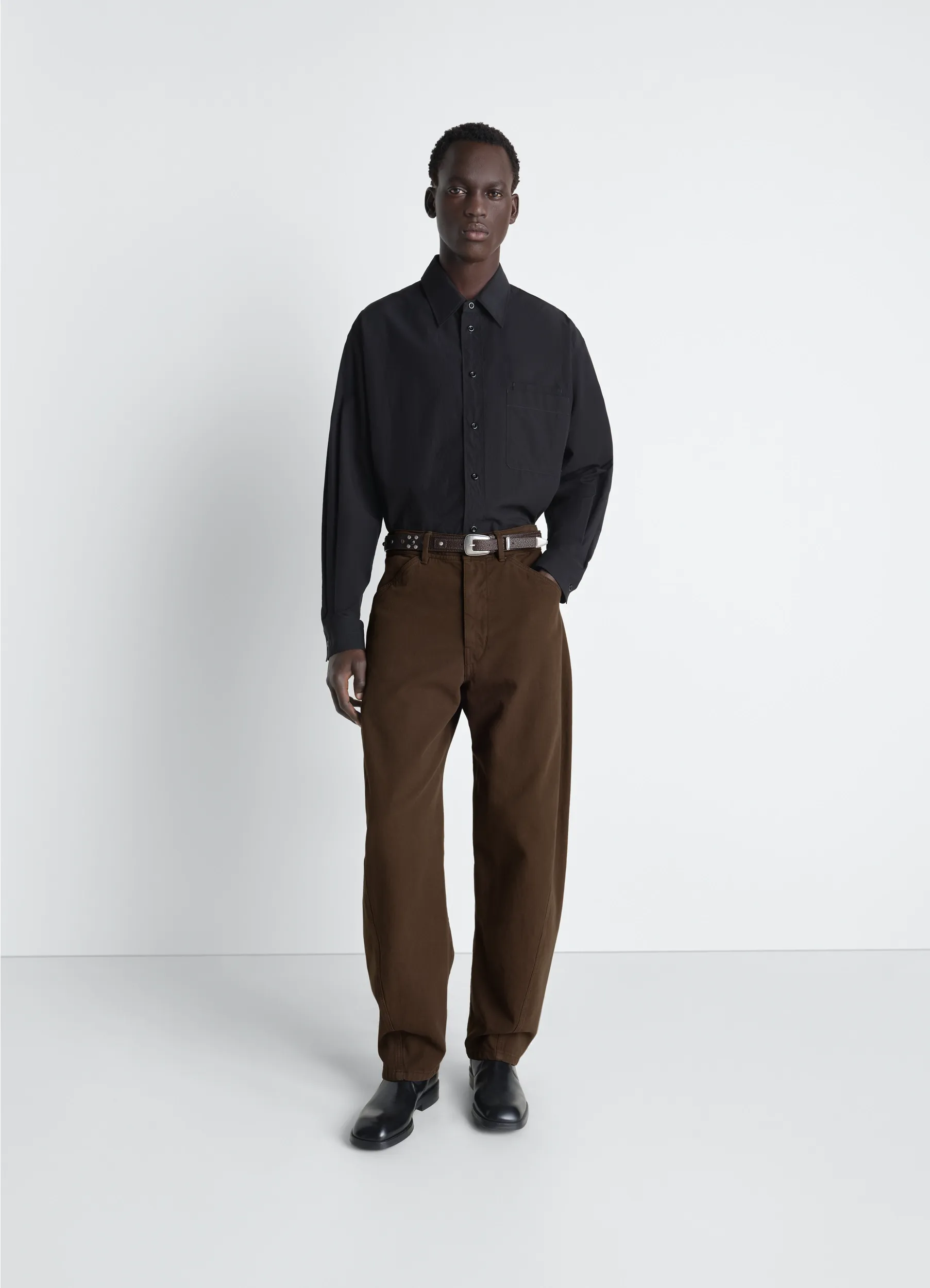 TWISTED WORKWEAR PANTS IN DYED HEAVY BROKEN TWILL sold by Lemaire