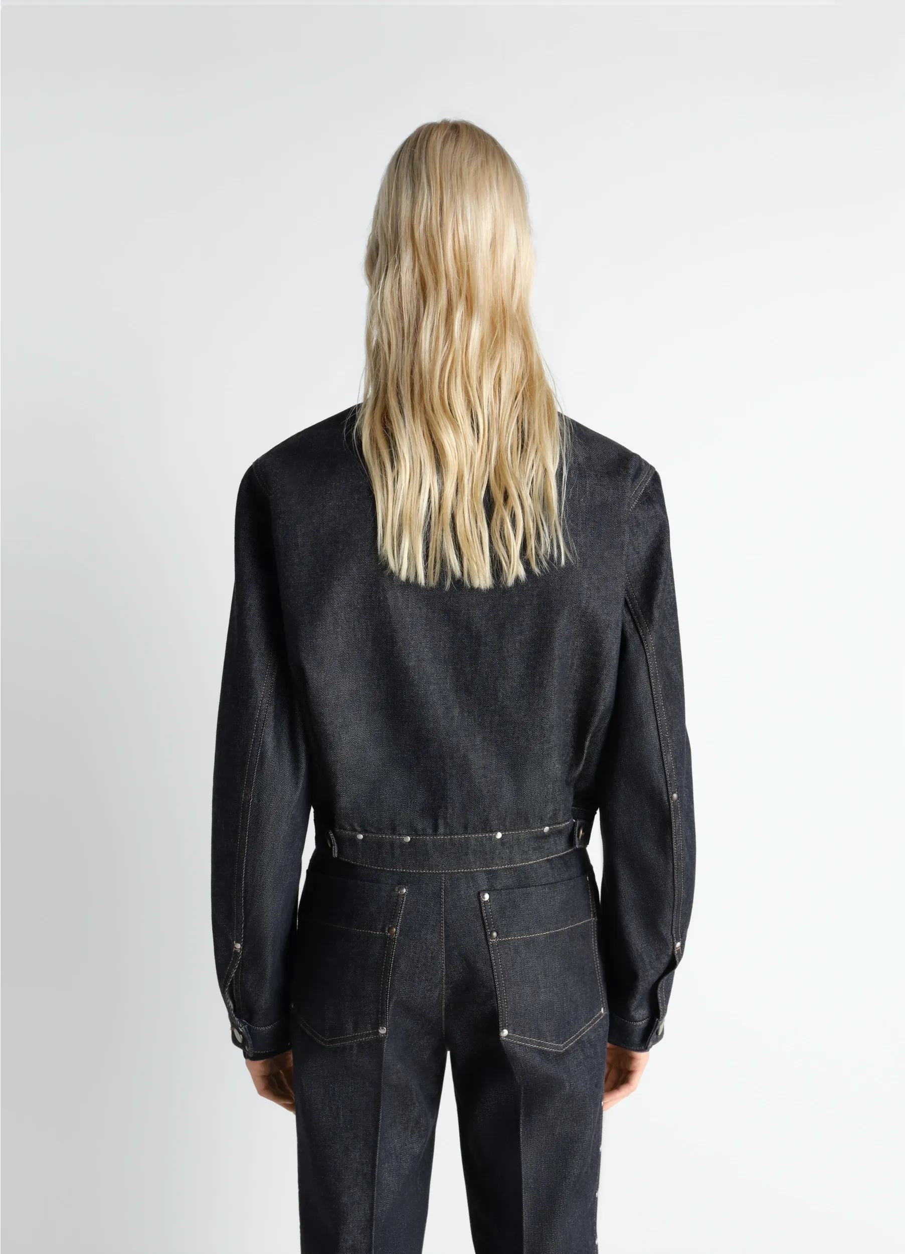 CROPPED BLOUSON WITH STUDS IN DENIM sold by Lemaire product image thumbnail 5