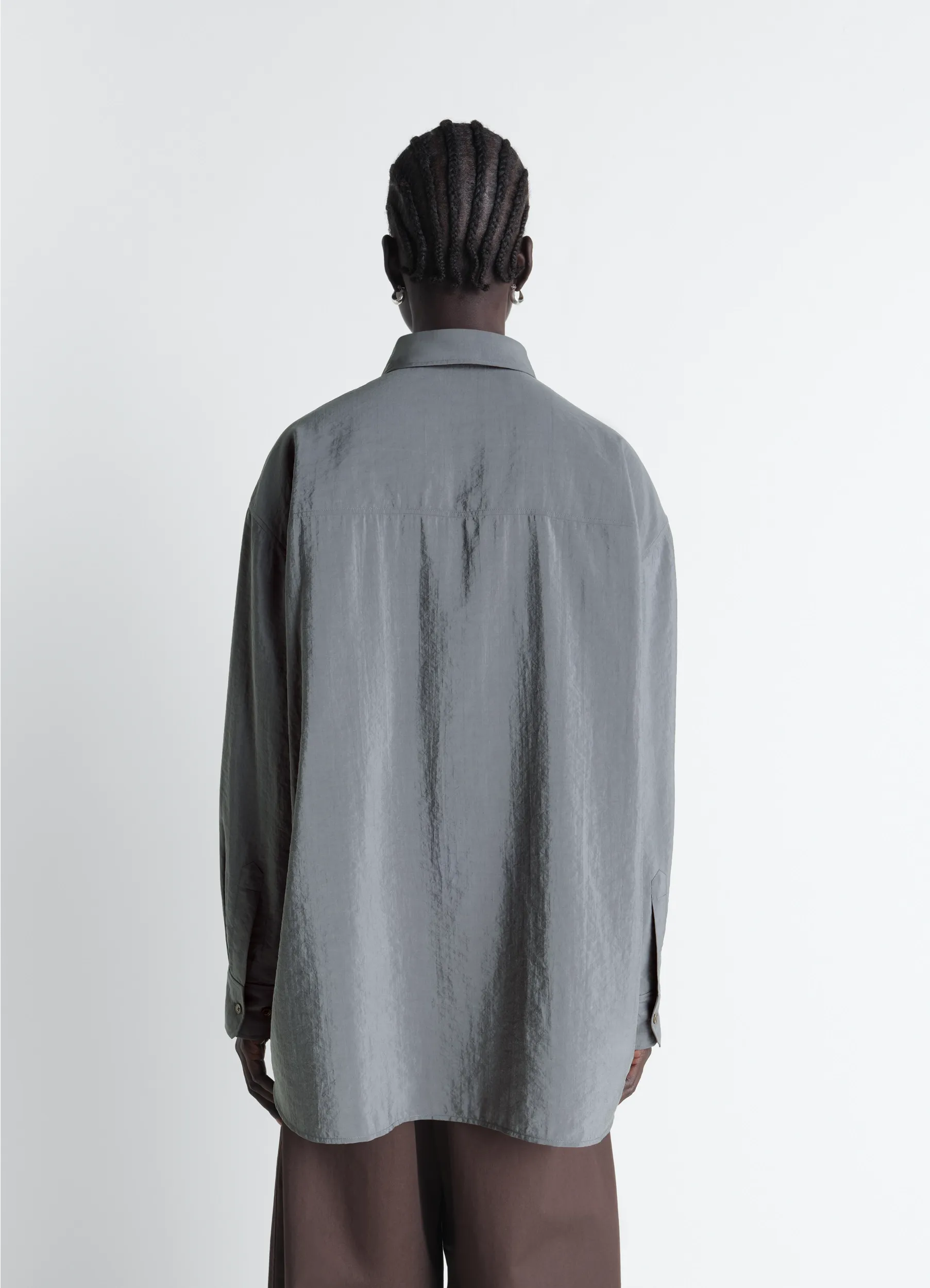 LONG SHIRT WITH TIE IN DRY SILK sold by Lemaire product image thumbnail 5