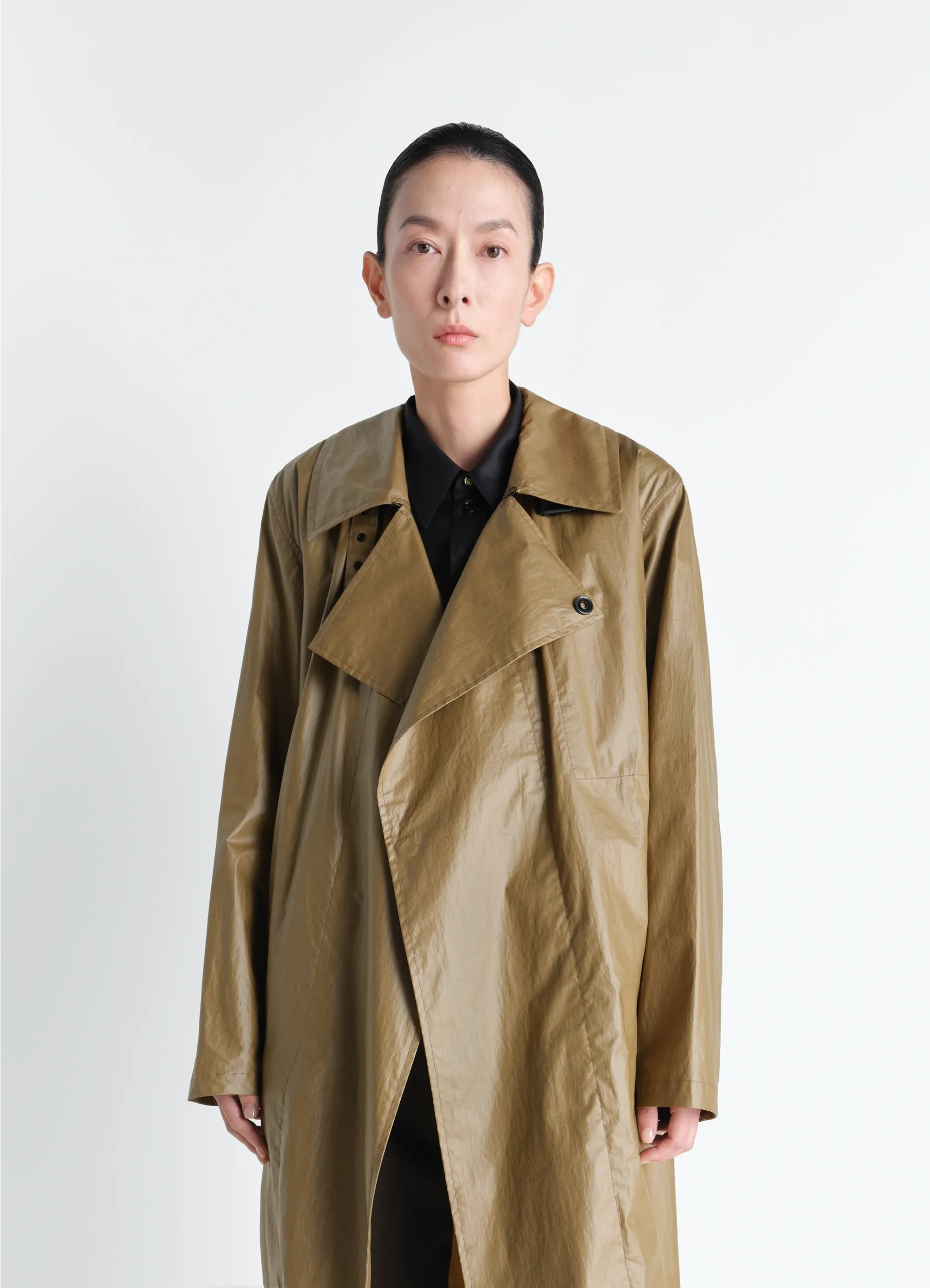 LIGHT WRAP COAT IN LIGHT COATED COTTON sold by Lemaire product image thumbnail 2