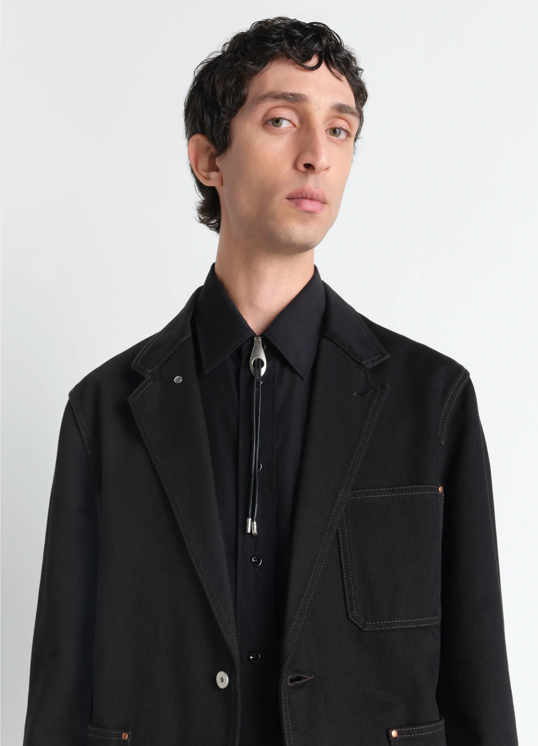 SNAKE BOLO TIE NECKLACE IN LEATHER sold by Lemaire product image thumbnail 3