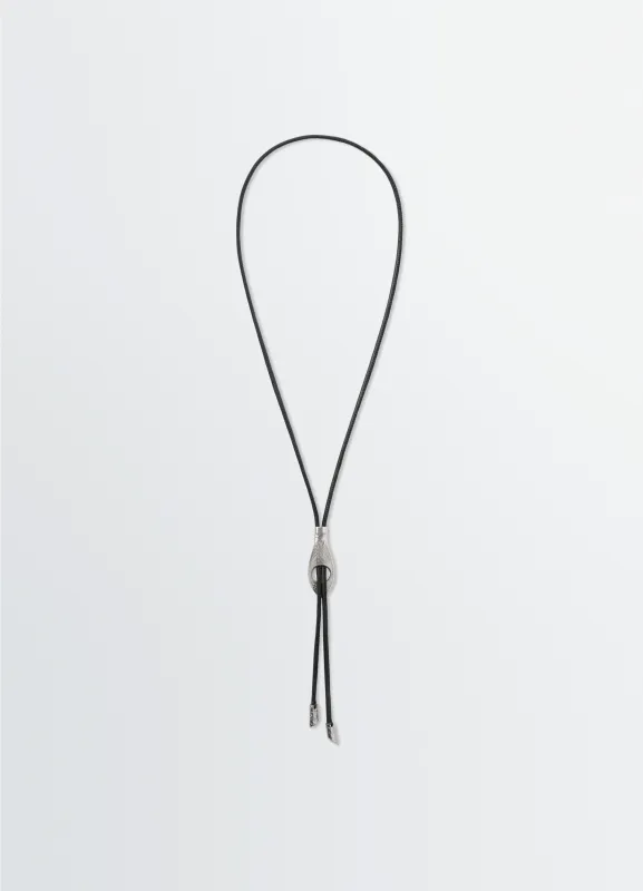 SNAKE BOLO TIE NECKLACE IN LEATHER made by Lemaire