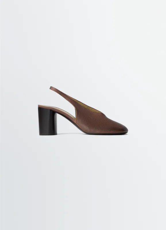 GLOVE SLINGBACK PUMPS 80 MM HEEL IN LEATHER made by Lemaire