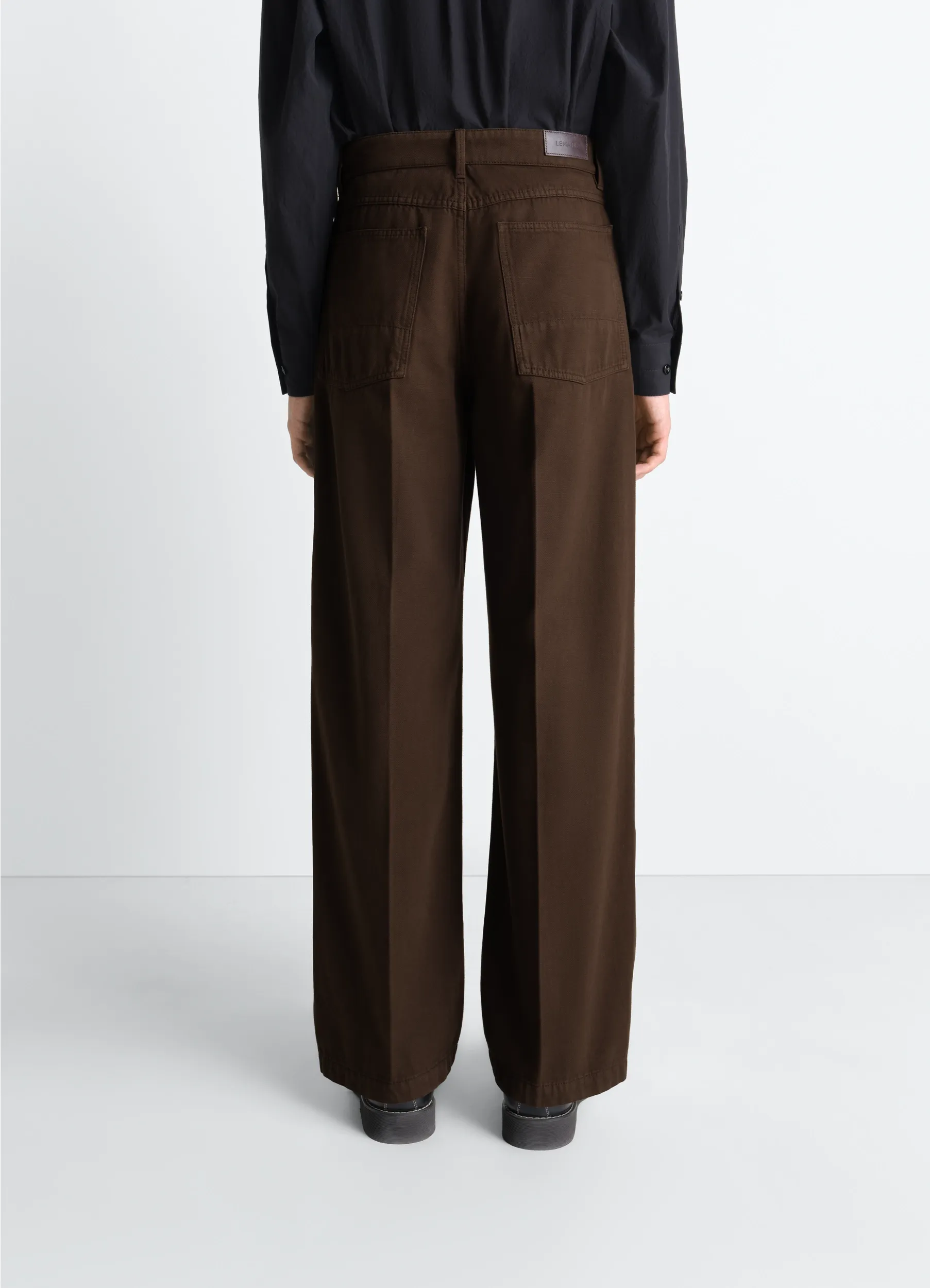 WIDE PANTS IN DYED BROKEN TWILL sold by Lemaire product image thumbnail 3