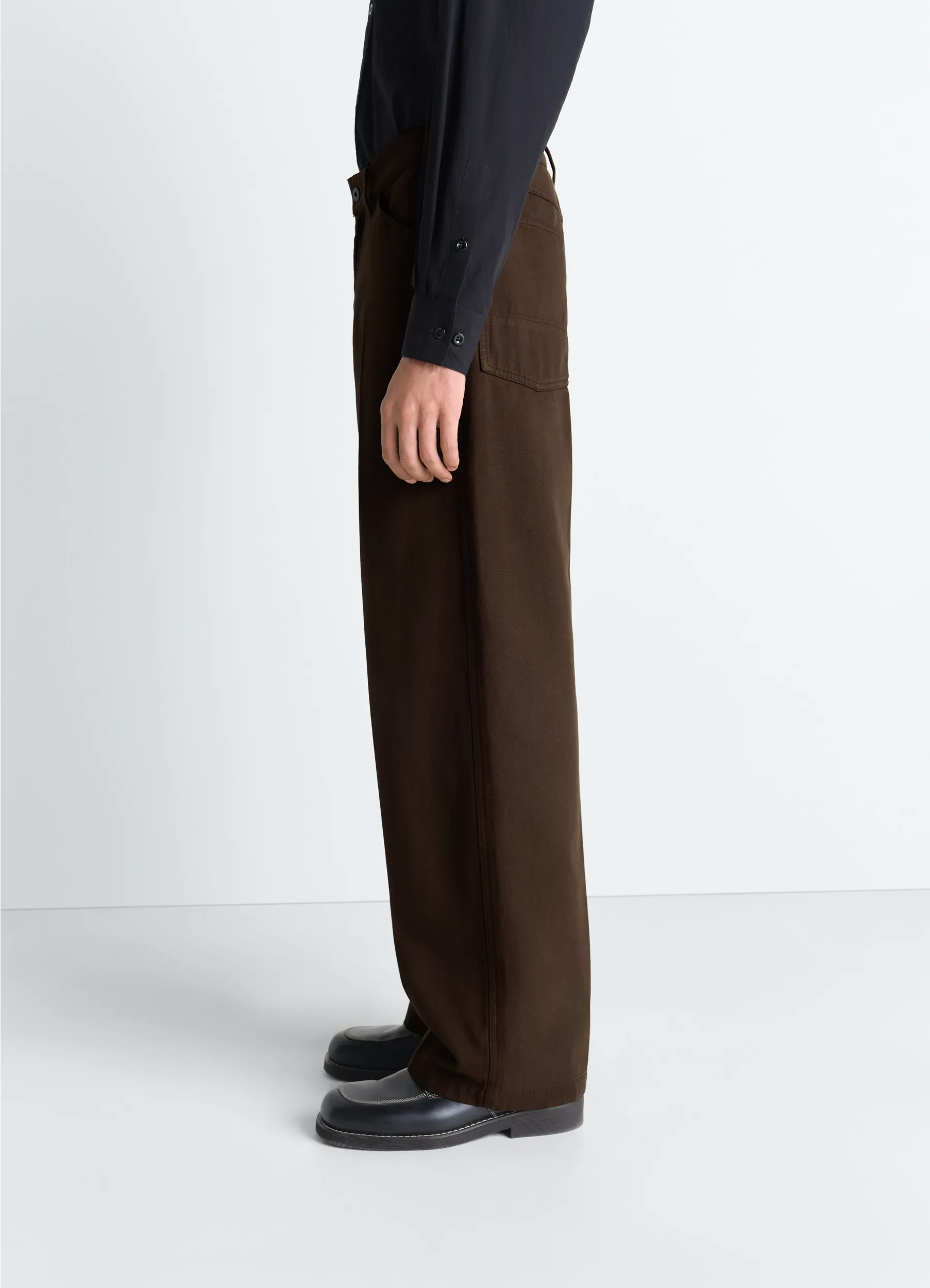 WIDE PANTS IN DYED BROKEN TWILL sold by Lemaire product image thumbnail 4