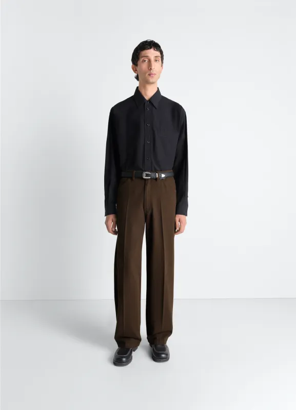 WIDE PANTS IN DYED BROKEN TWILL sold by Lemaire