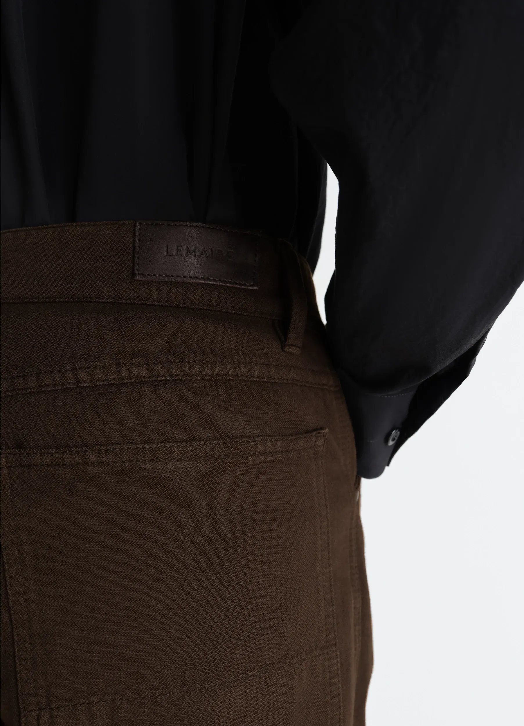 WIDE PANTS IN DYED BROKEN TWILL sold by Lemaire product image thumbnail 5
