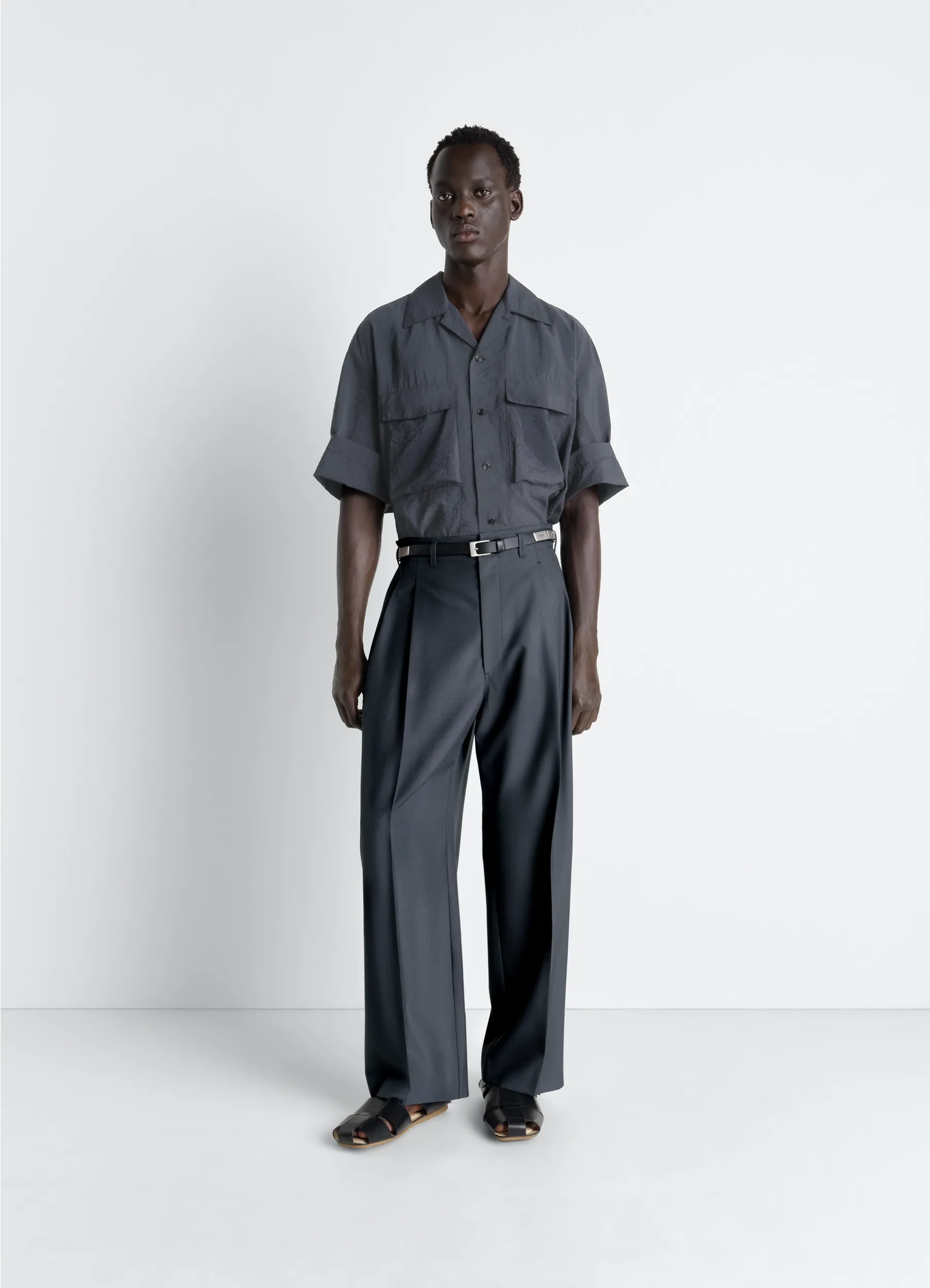 PLEATED TAILORED PANTS IN POLYWOOL sold by Lemaire