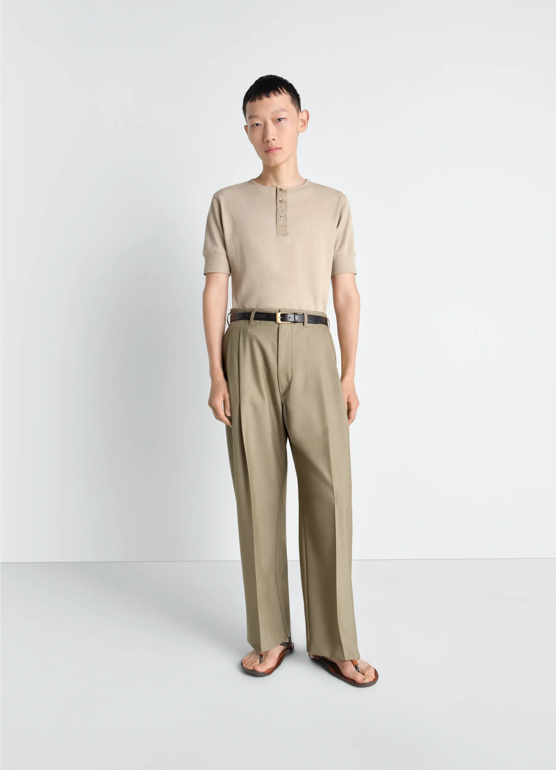 PLEATED TAILORED PANTS IN POLYWOOL sold by Lemaire