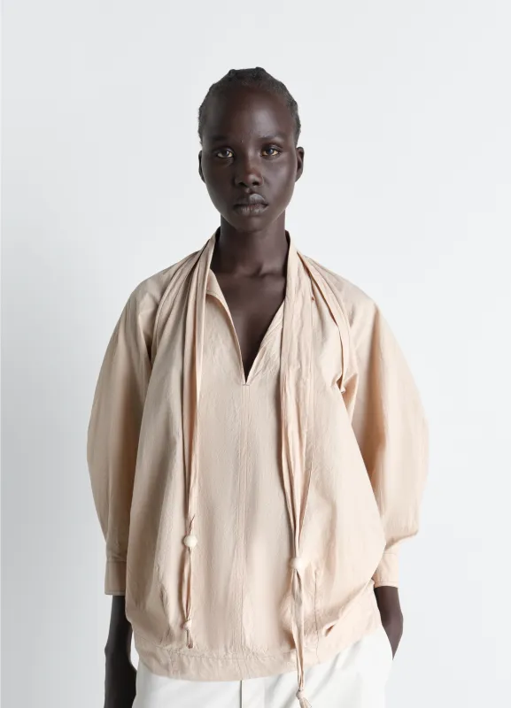 BLOUSE WITH SCARF IN CREPE COTTON made by Lemaire