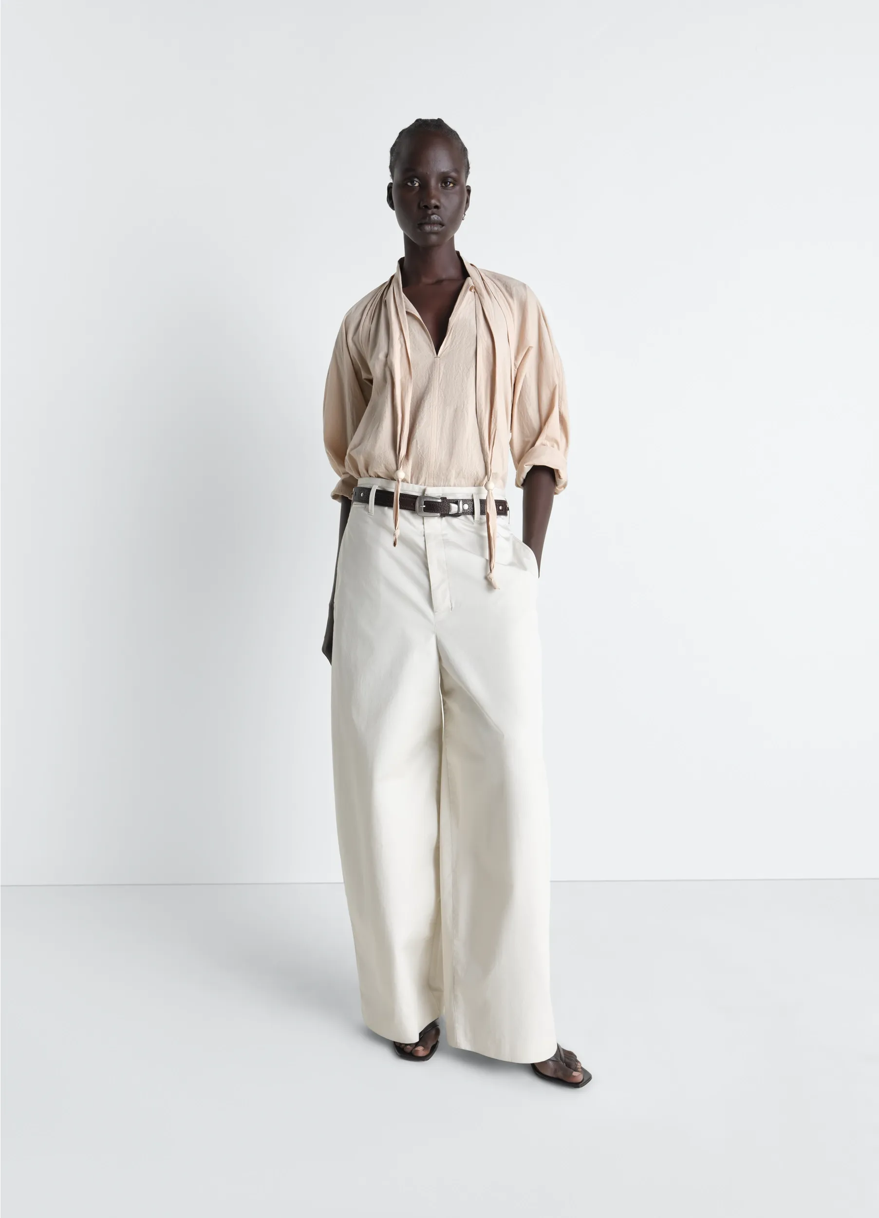 BLOUSE WITH SCARF IN CREPE COTTON sold by Lemaire product image thumbnail 2