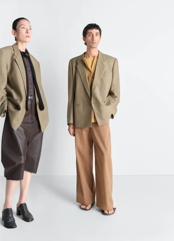 DOUBLE BREASTED TAILORED JACKET IN TROPICAL POLYWOOL sold by Lemaire