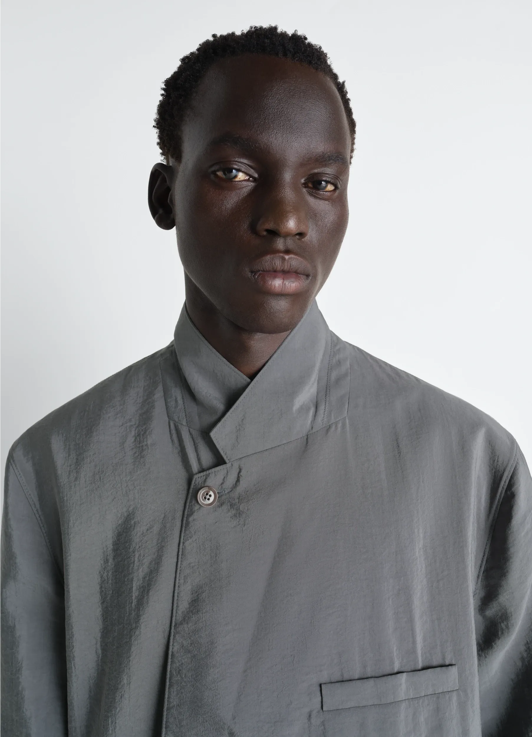 SOFT DOUBLE BREASTED JACKET IN DRY SILK sold by Lemaire product image thumbnail 4