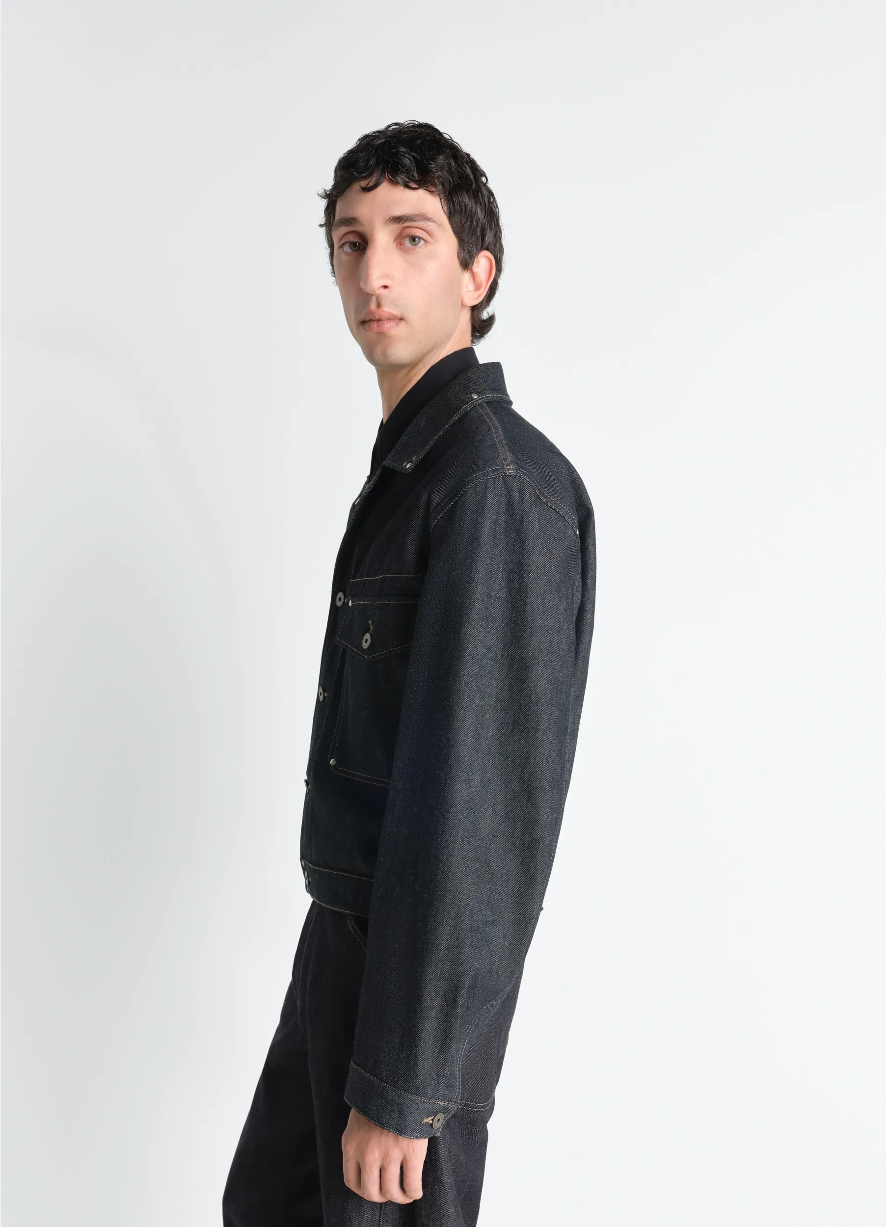 TRUCKER JACKET WITH STUDS IN DENIM sold by Lemaire product image thumbnail 4