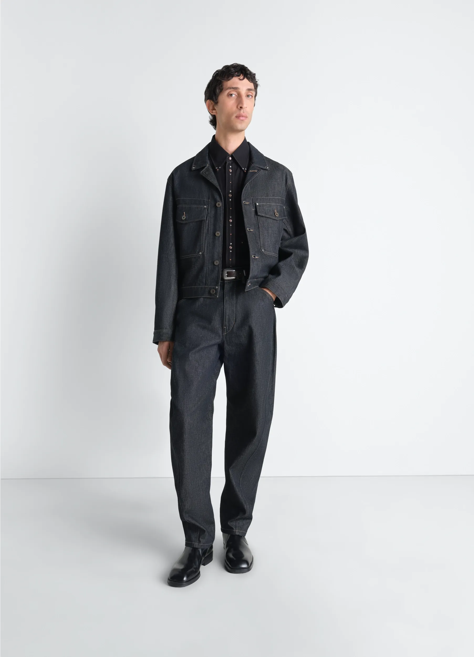 TRUCKER JACKET WITH STUDS IN DENIM sold by Lemaire product image thumbnail 2