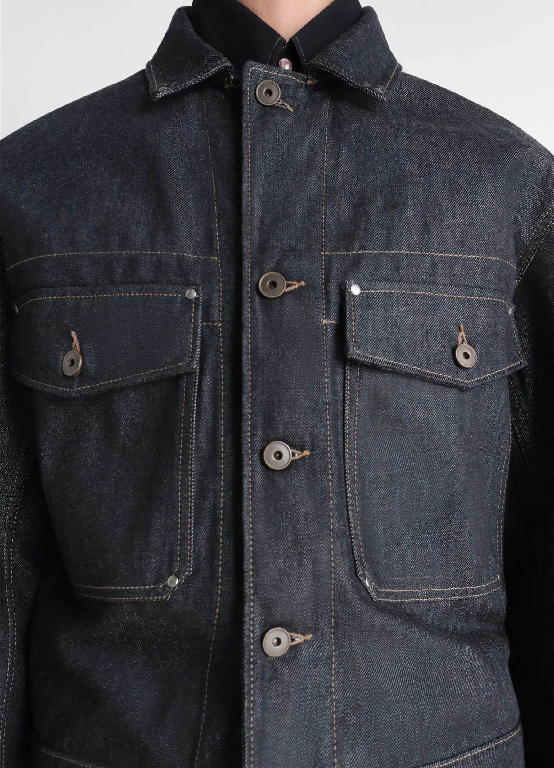 TRUCKER JACKET WITH STUDS IN DENIM sold by Lemaire product image thumbnail 3