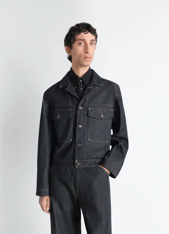 TRUCKER JACKET WITH STUDS IN DENIM made by Lemaire
