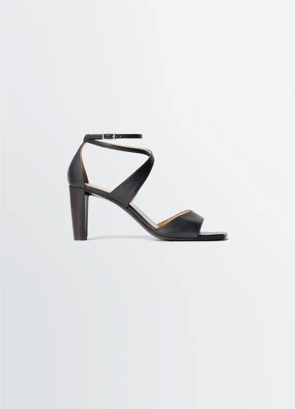 CROSS SANDALS 80 MM HEEL IN LEATHER made by Lemaire