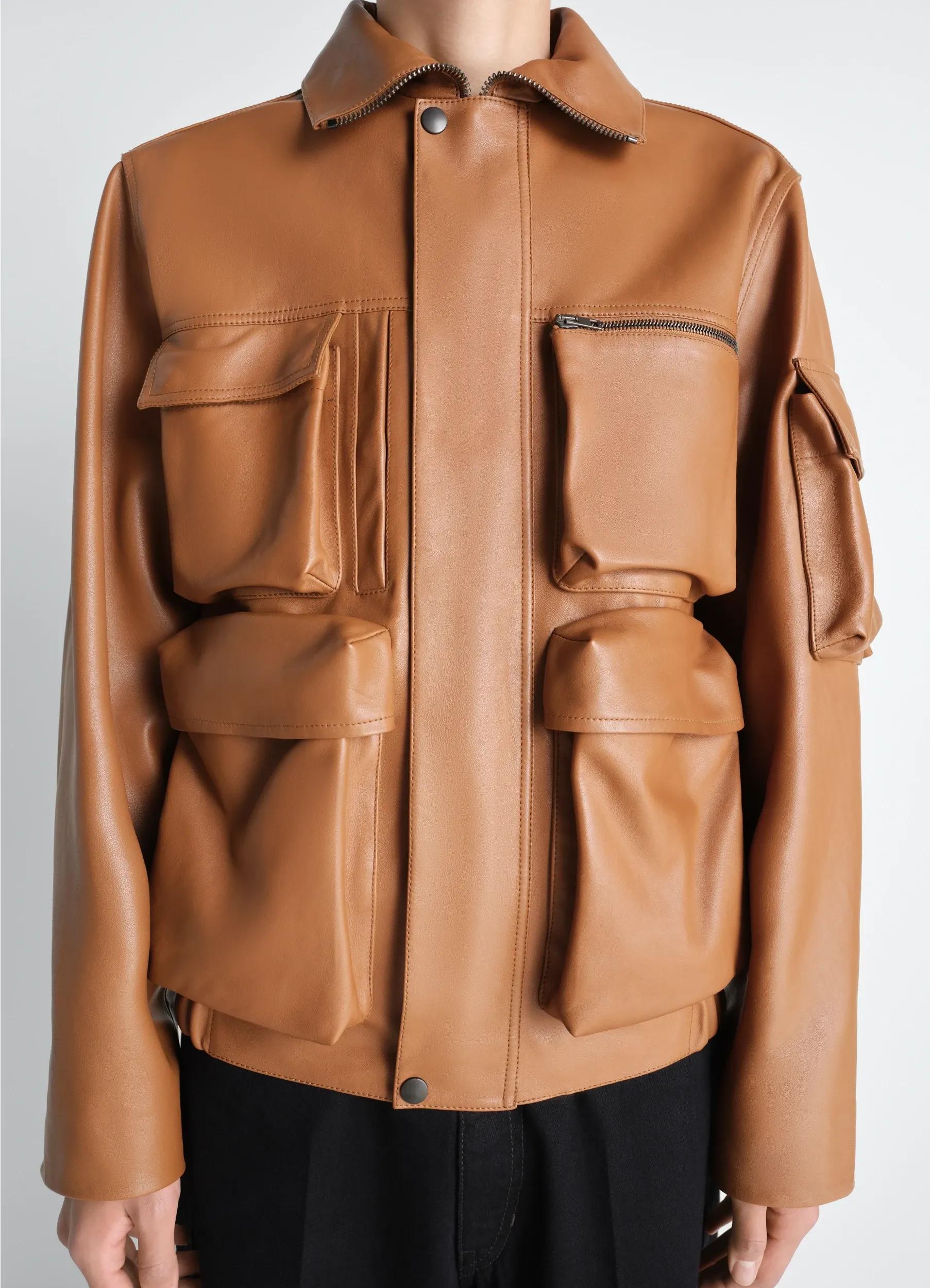 LEATHER BLOUSON WITH POCKETS IN LEATHER sold by Lemaire product image thumbnail 4