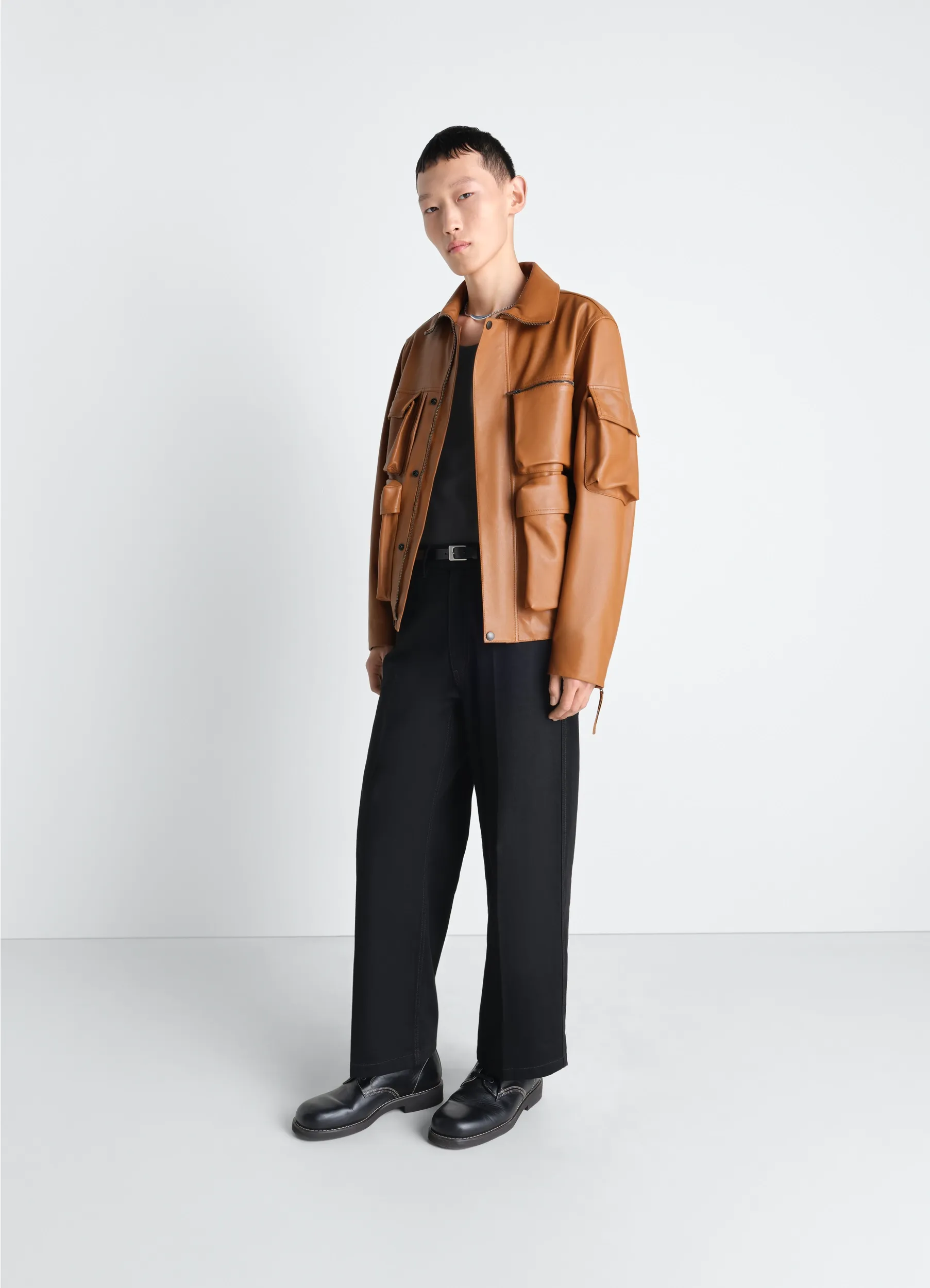 LEATHER BLOUSON WITH POCKETS IN LEATHER sold by Lemaire product image thumbnail 2