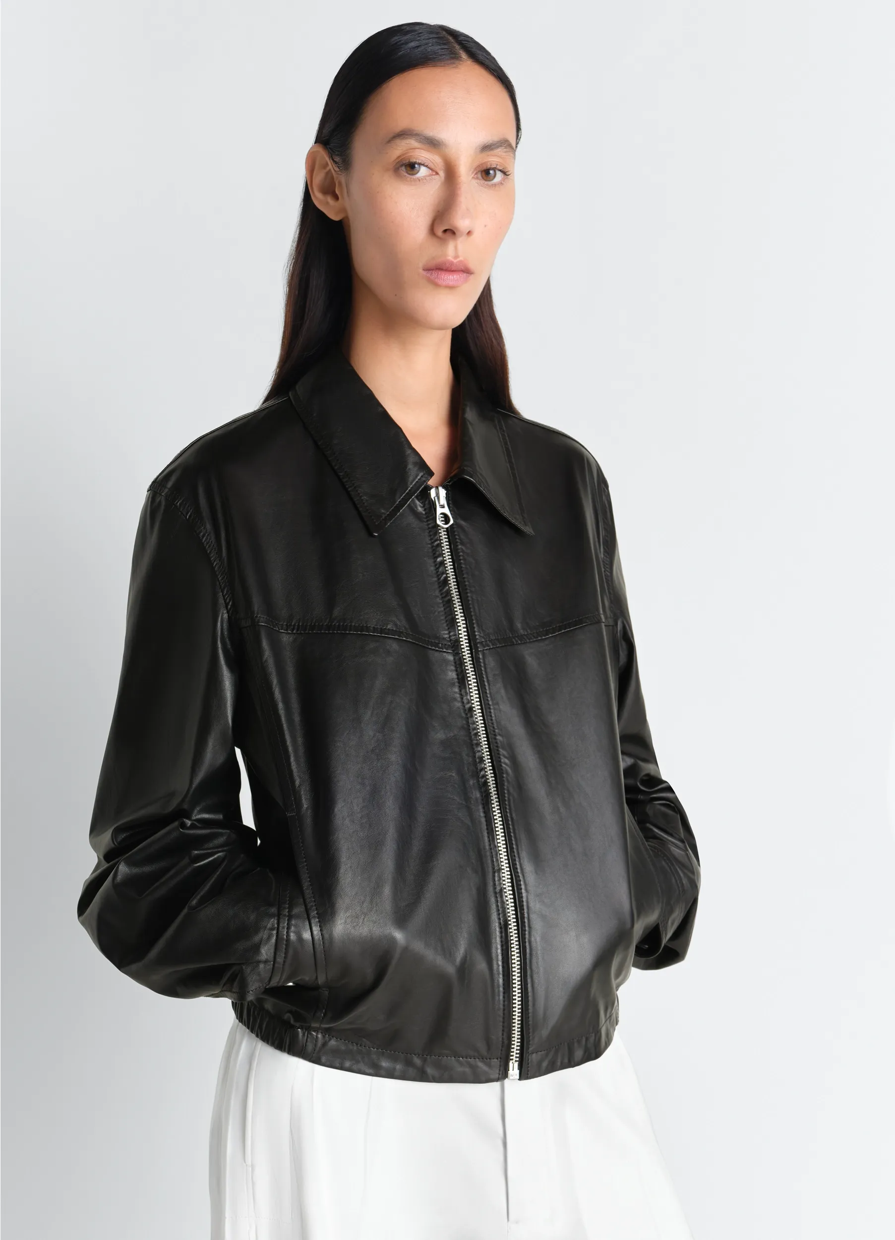 BIKER BLOUSON IN LEATHER sold by Lemaire product image thumbnail 4