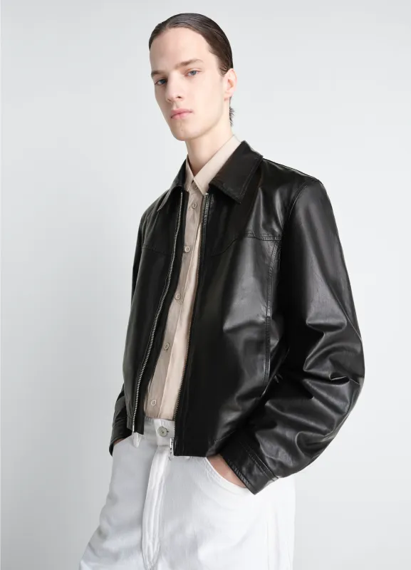 BIKER BLOUSON IN LEATHER made by Lemaire