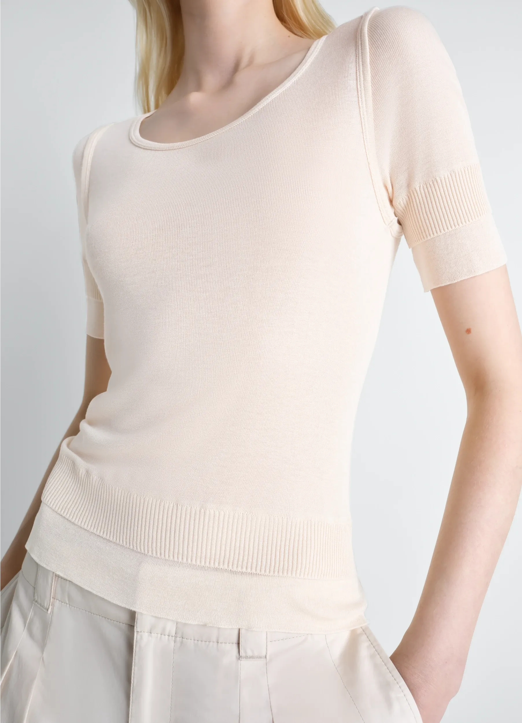 SEAMLESS TROMPE L'OEIL TOP IN VISCOSE SILK sold by Lemaire product image thumbnail 3