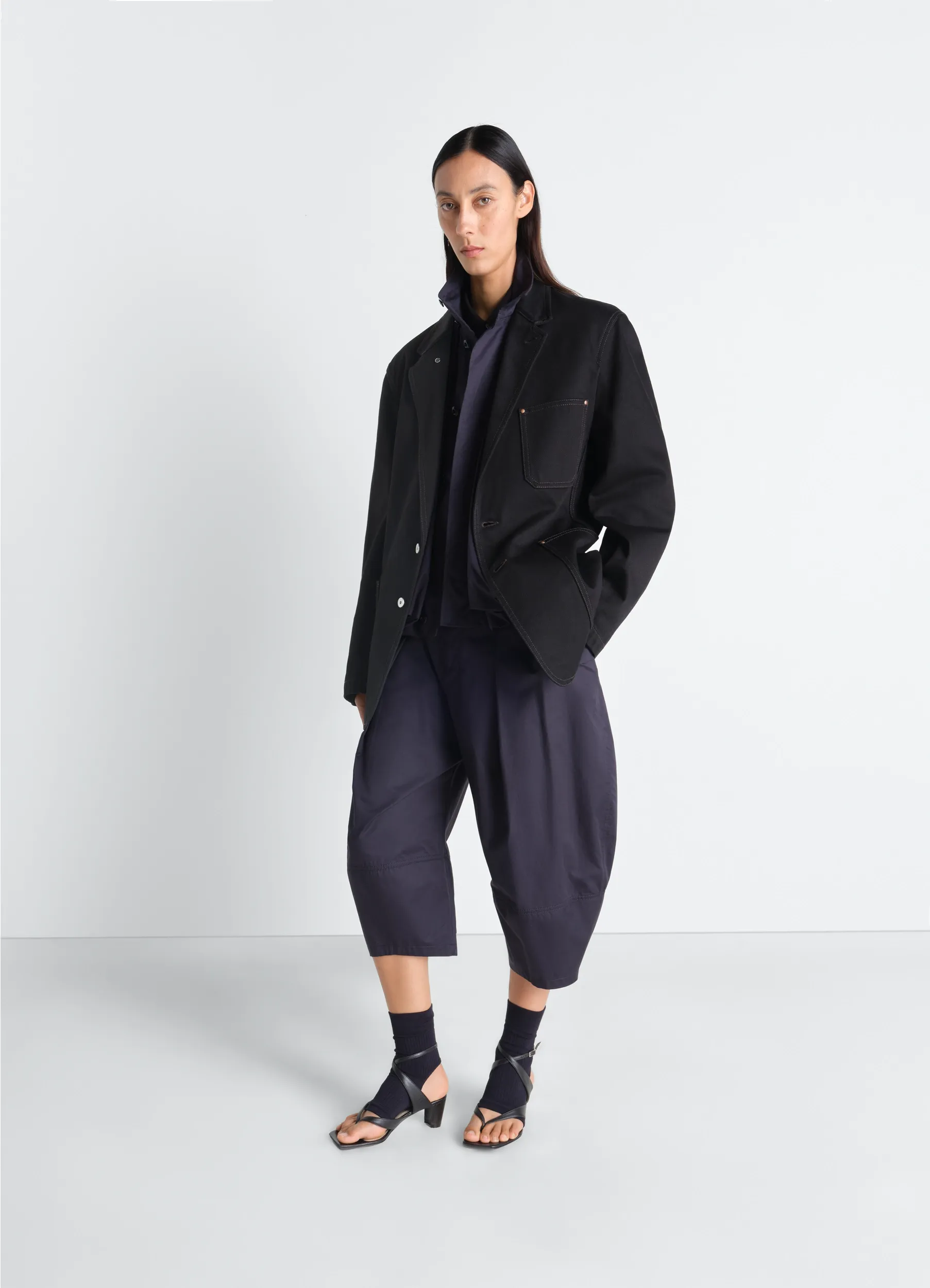 SINGLE BREASTED TAILORED JACKET IN DENIM sold by Lemaire product image thumbnail 2