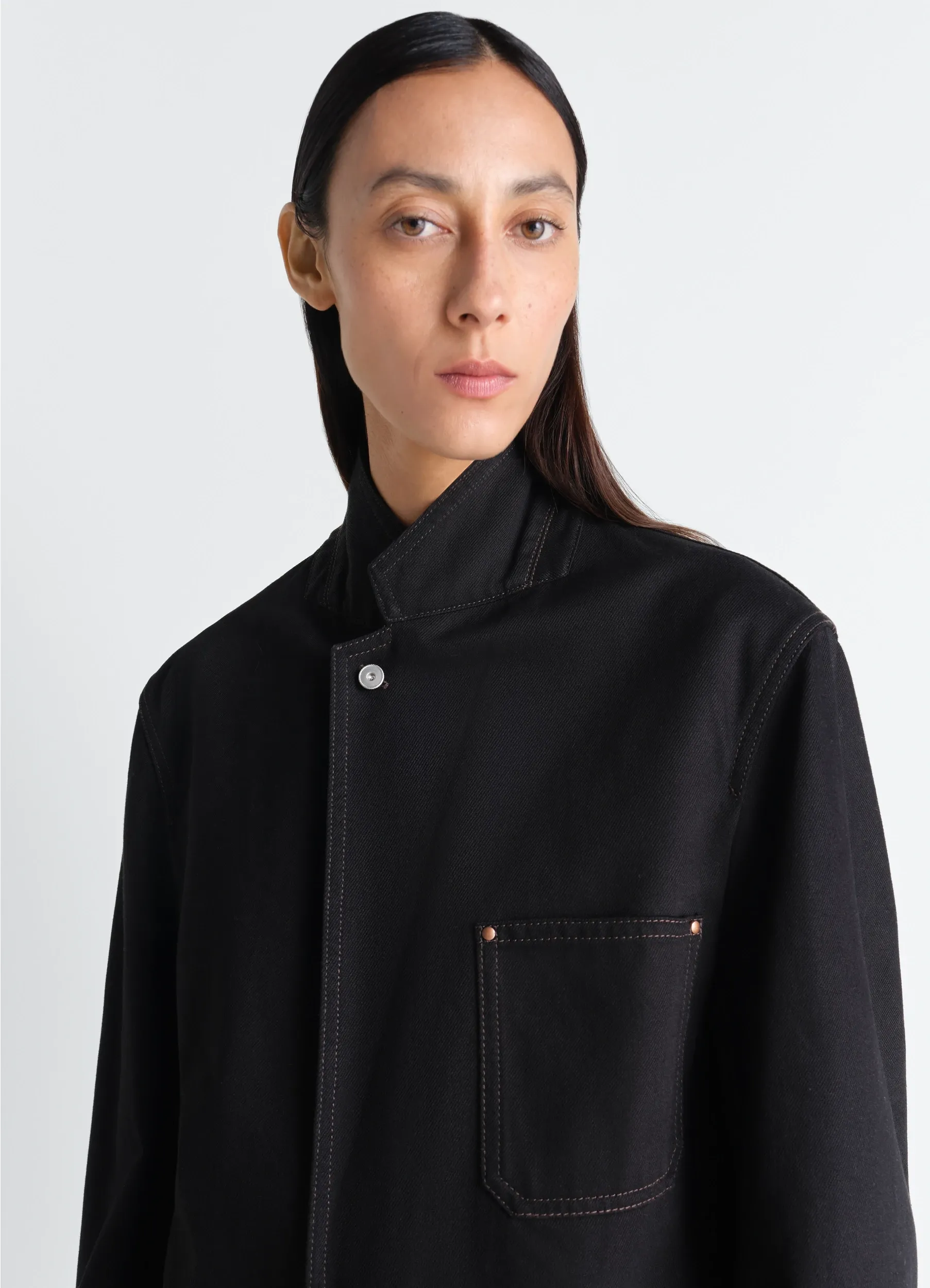 SINGLE BREASTED TAILORED JACKET IN DENIM sold by Lemaire product image thumbnail 5