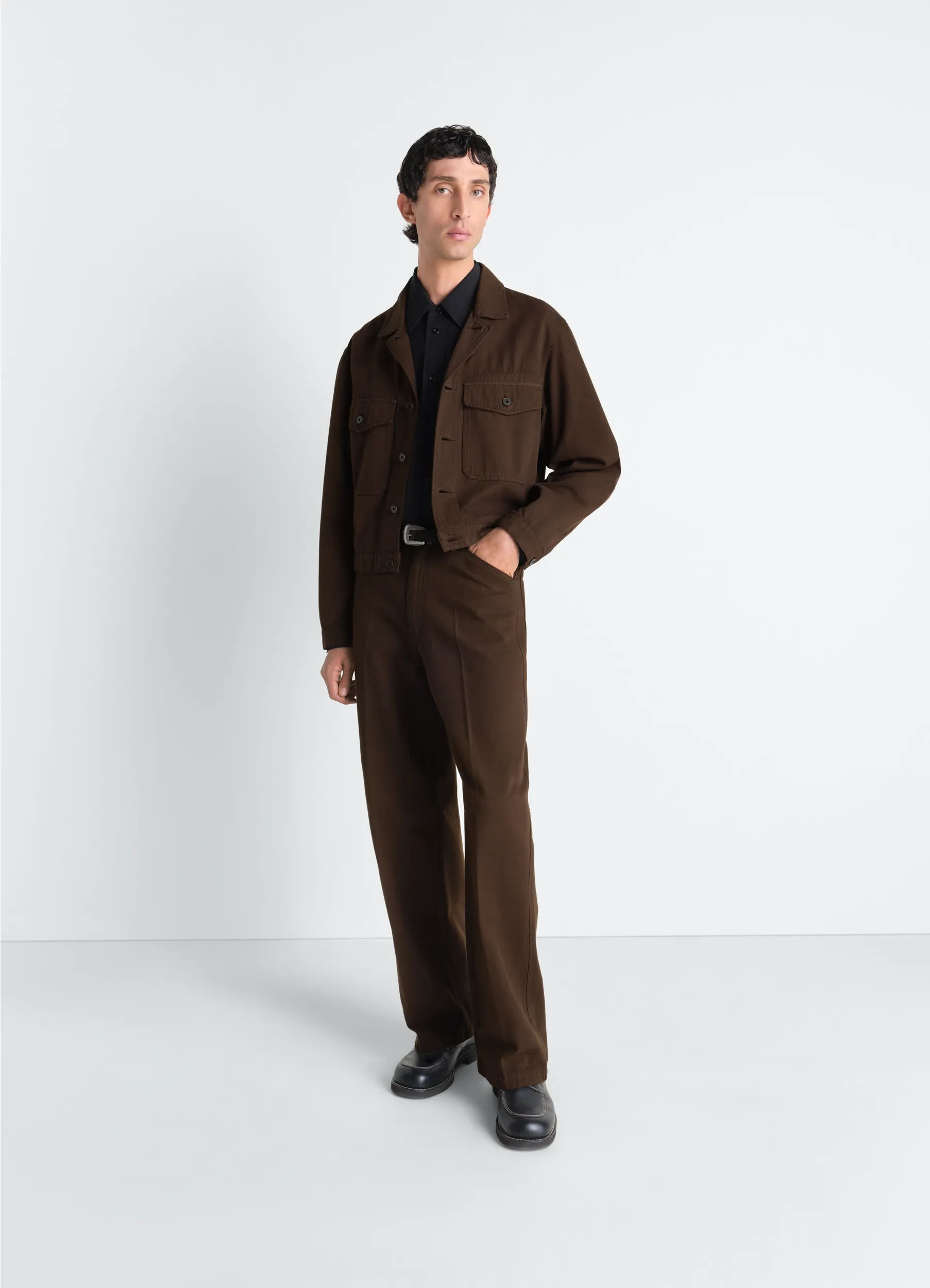 TRUCKER JACKET IN DYED BROKEN TWILL sold by Lemaire product image thumbnail 2