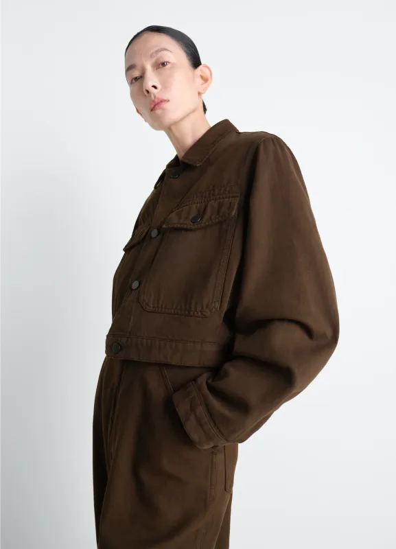 CROPPED BLOUSON IN DYED HEAVY BROKEN TWILL made by Lemaire