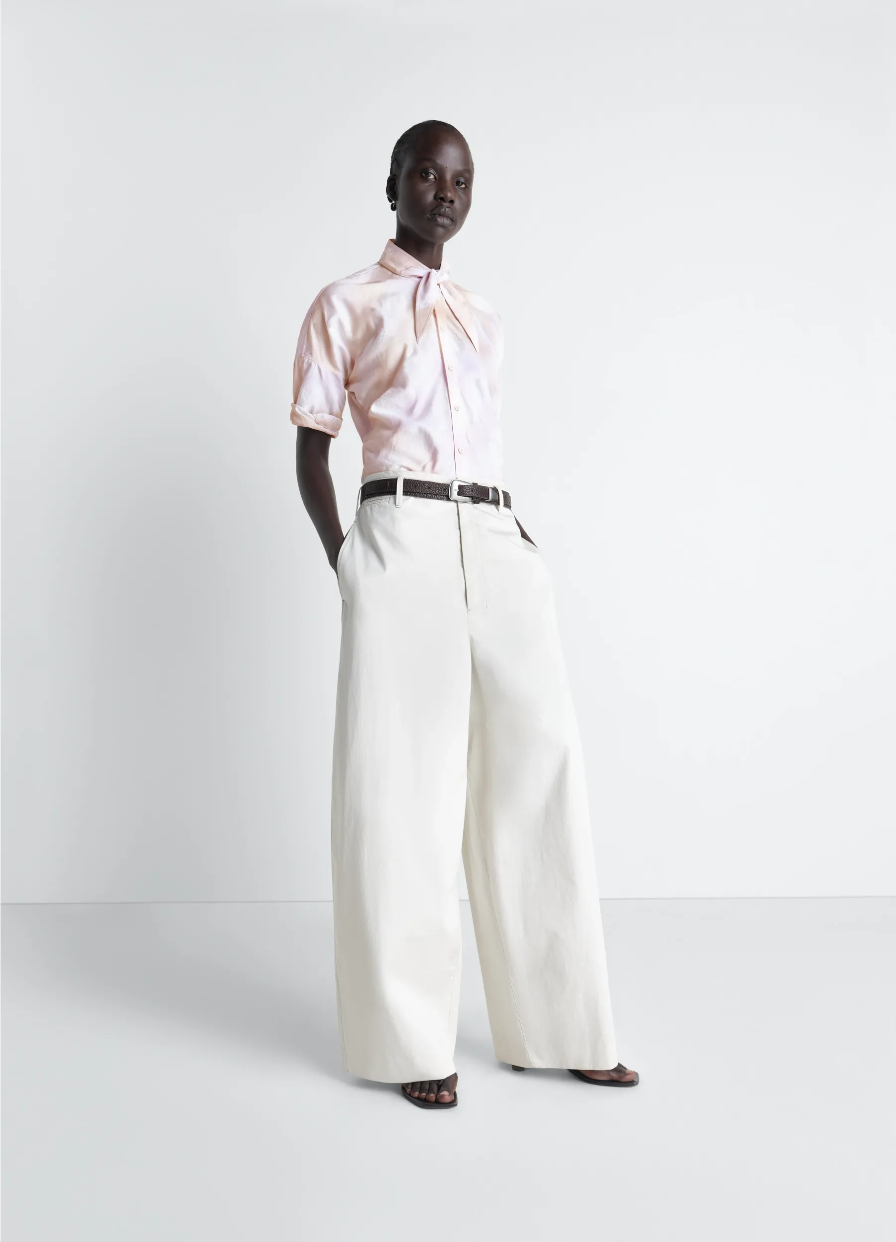 SHORT SLEEVE SHIRT WITH FOULARD IN VISCOSE COTTON sold by Lemaire product image thumbnail 2