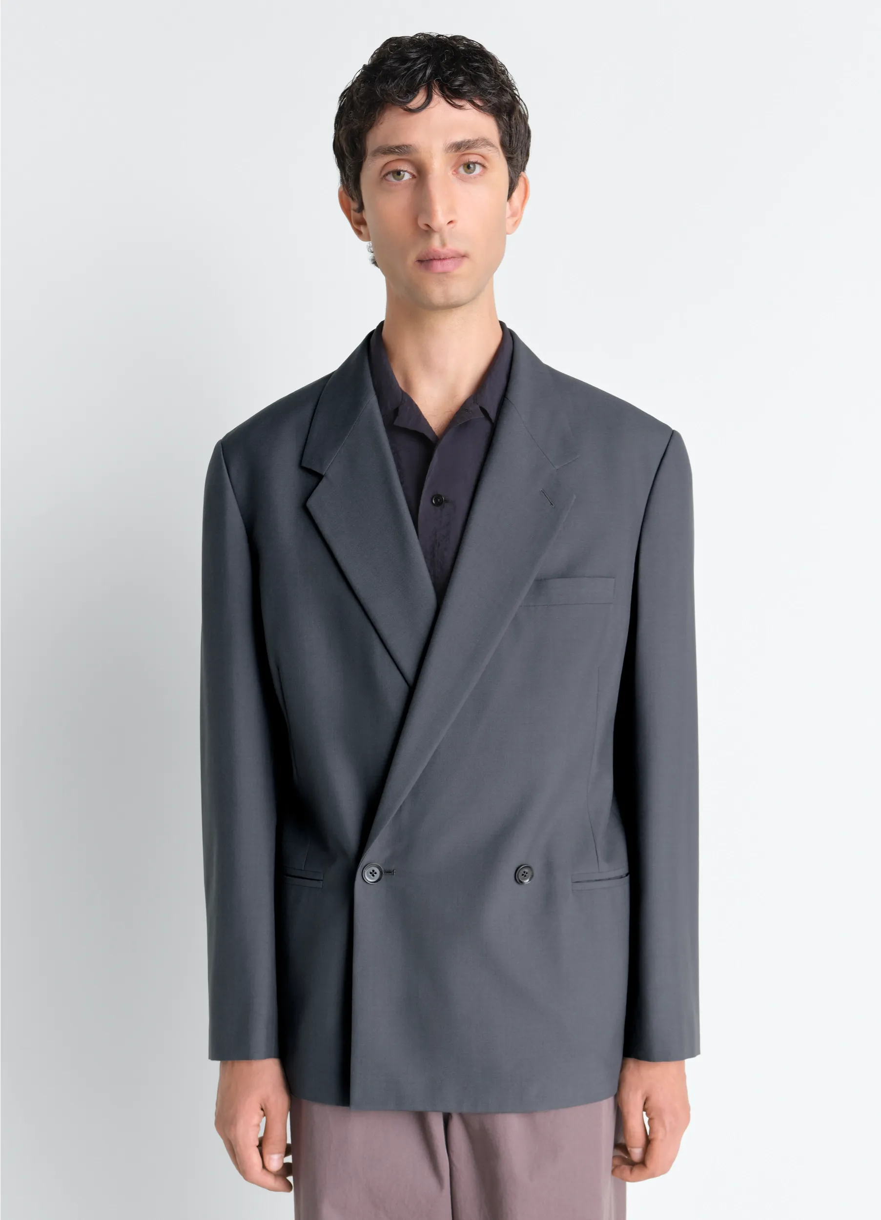 DOUBLE BREASTED TAILORED JACKET IN POLYWOOL sold by Lemaire product image thumbnail 3