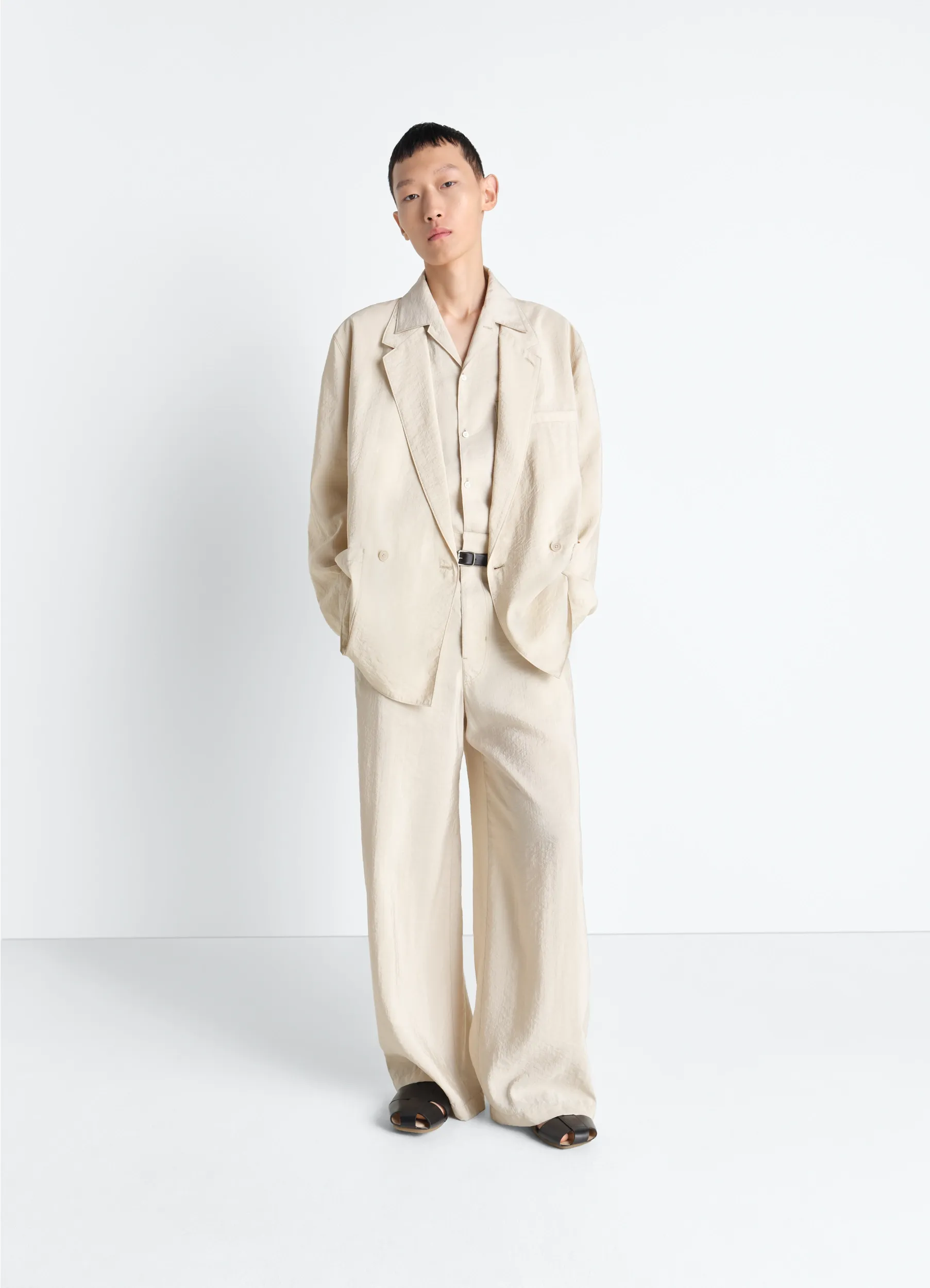 SOFT DOUBLE BREASTED JACKET IN DRY SILK sold by Lemaire product image thumbnail 2