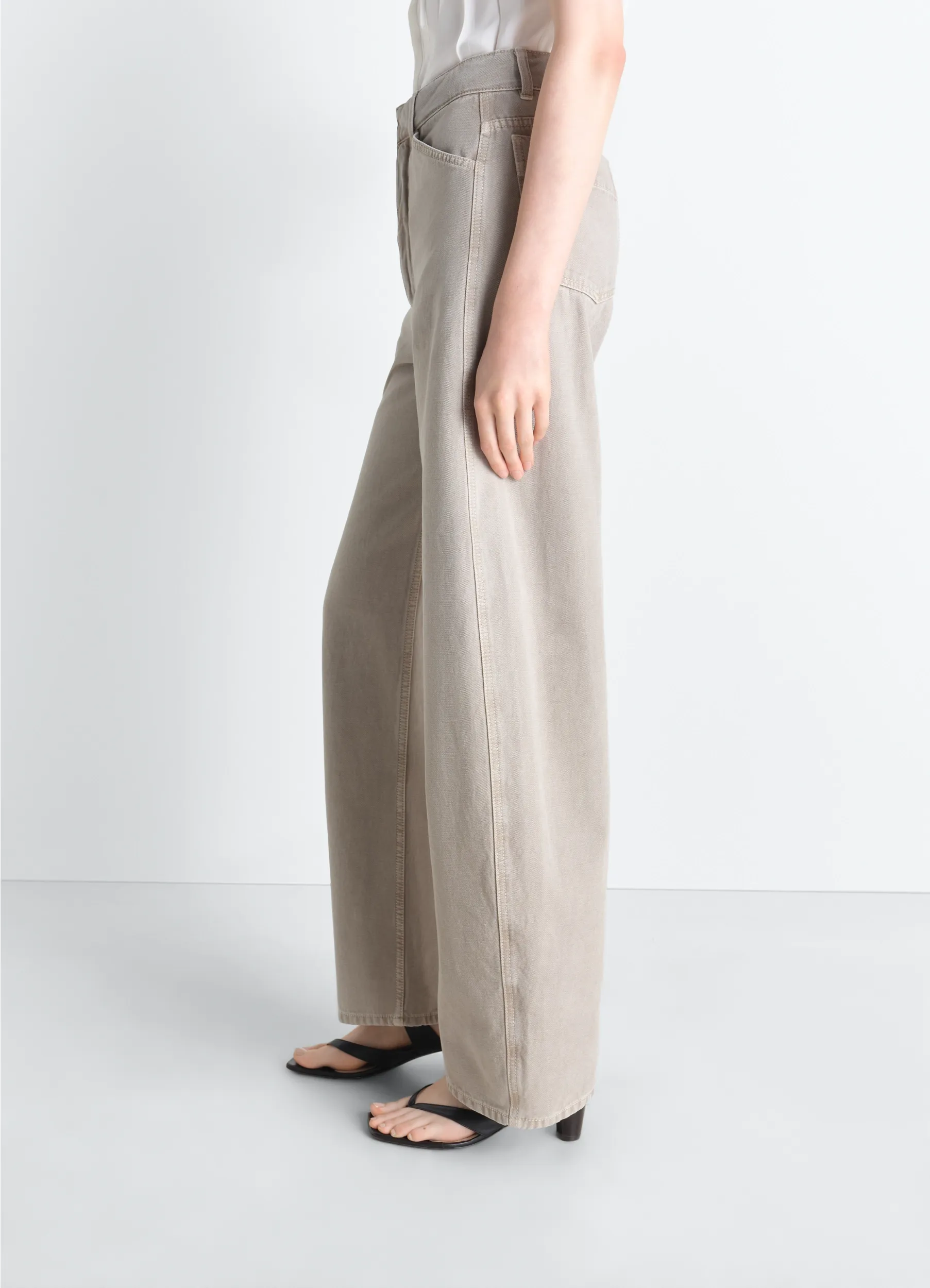 HIGH WAISTED CURVED PANTS IN BROKEN TWILL sold by Lemaire product image thumbnail 4