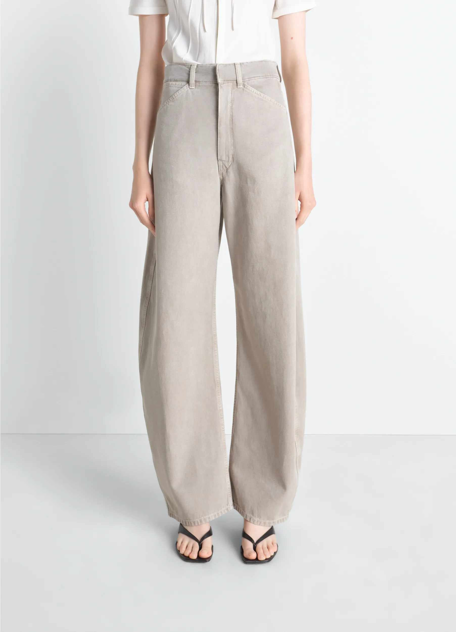 HIGH WAISTED CURVED PANTS IN BROKEN TWILL sold by Lemaire product image thumbnail 2