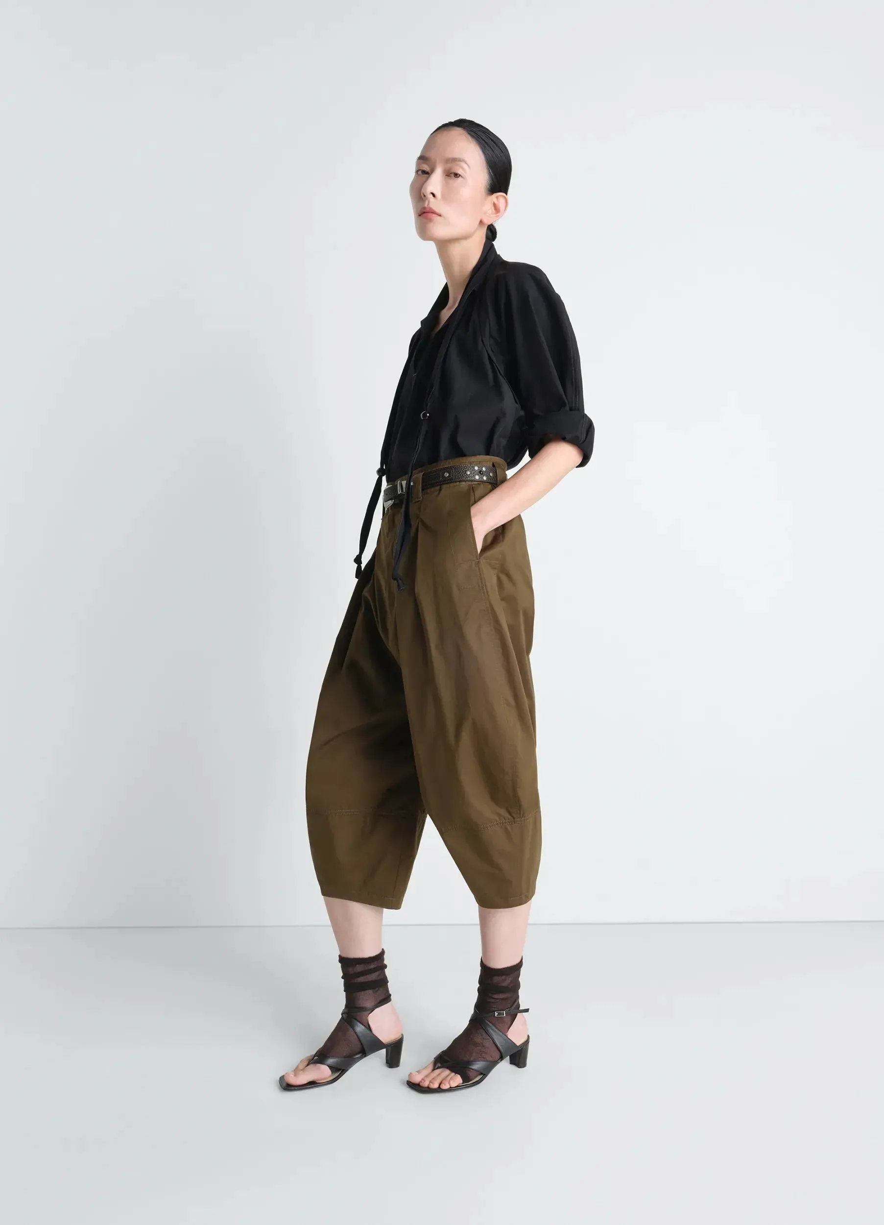 VOLUME BERMUDAS IN COTTON SATIN sold by Lemaire product image thumbnail 2