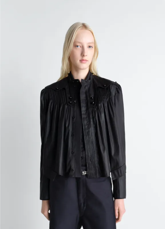 PLEATED BLOUSE IN CHINTZED TOILE made by Lemaire