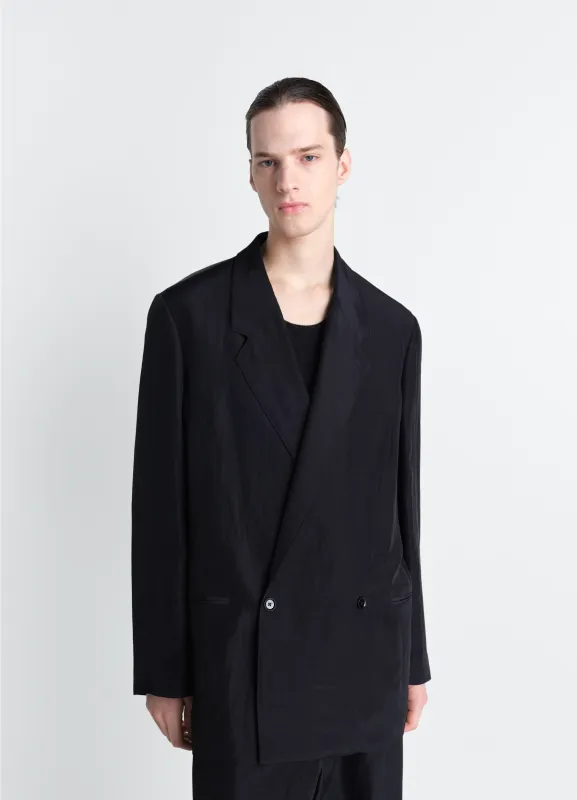 SOFT TAILORING DOUBLE BREASTED COAT IN LINEN VISCOSE made by Lemaire