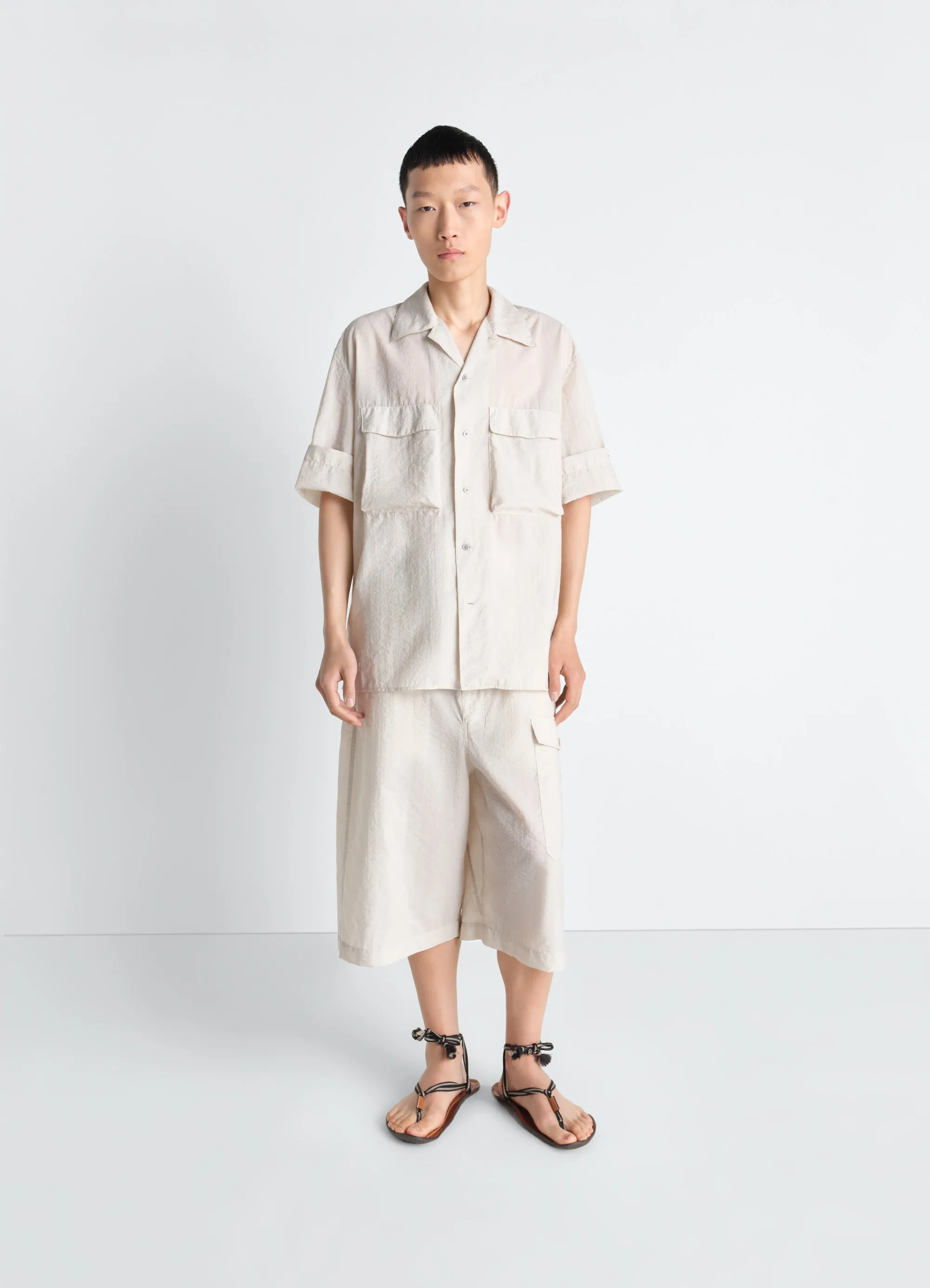 CARGO EASY SHORTS IN WASHED TECHNICAL COTTON sold by Lemaire