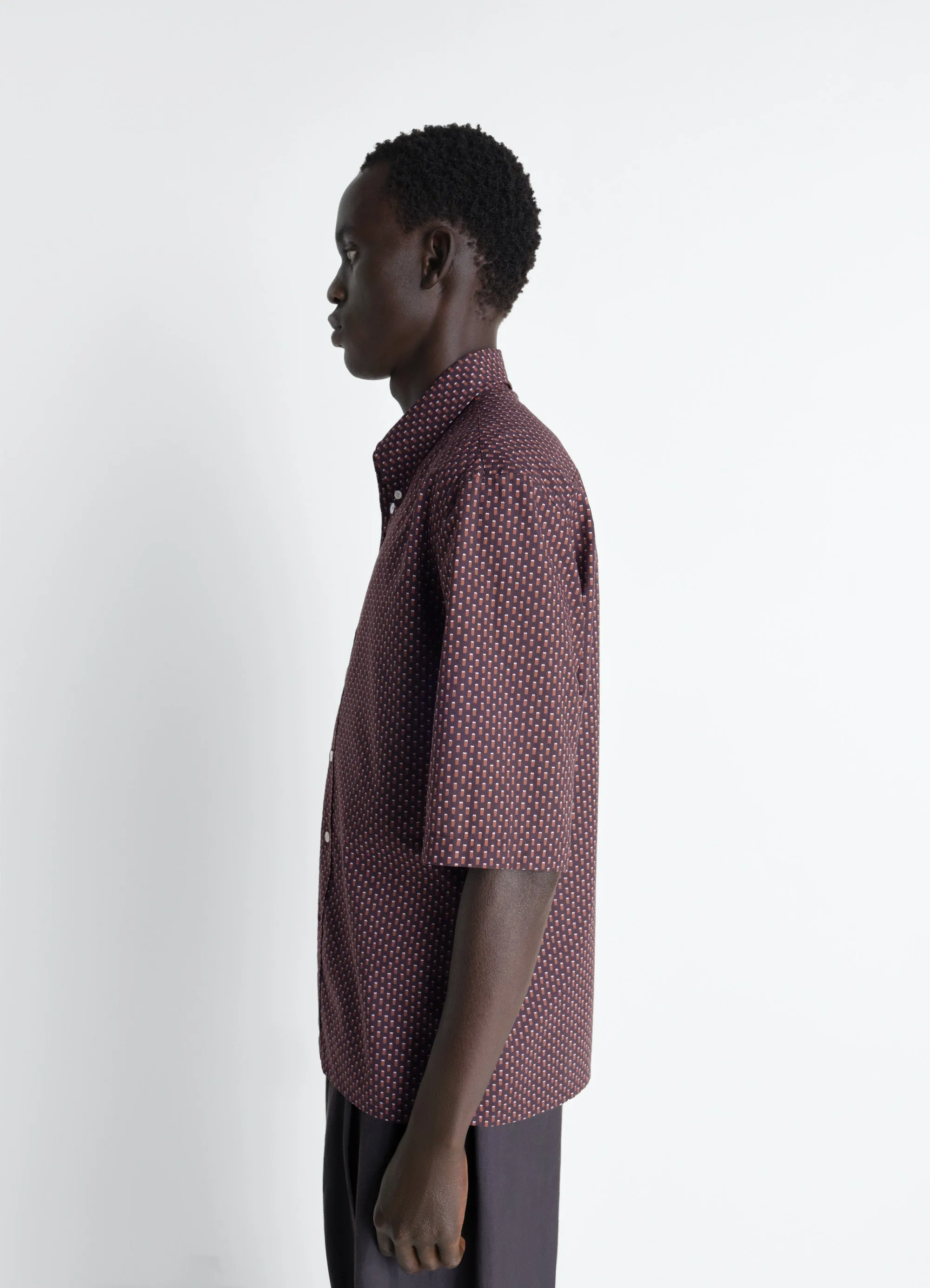 SHORT SLEEVE SHIRT IN GEOMETRIC PRINTED COTTON sold by Lemaire product image thumbnail 3