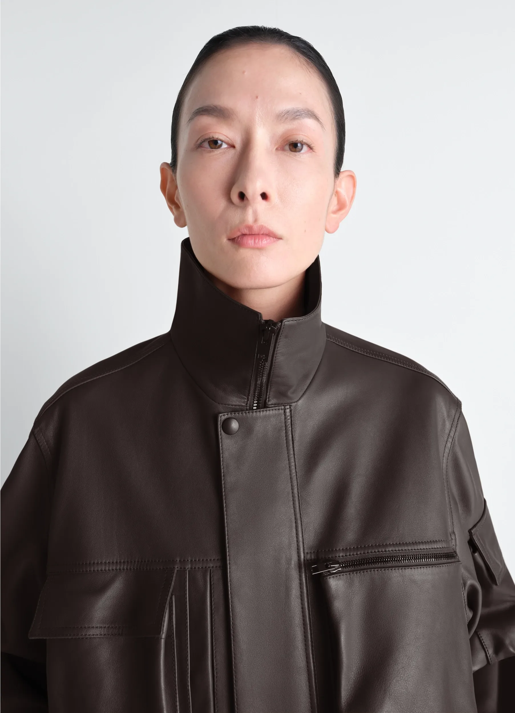 LEATHER BLOUSON WITH POCKETS IN LEATHER sold by Lemaire product image thumbnail 3