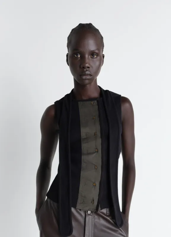 ASYMMETRICAL FITTED TOP IN JERSEY made by Lemaire