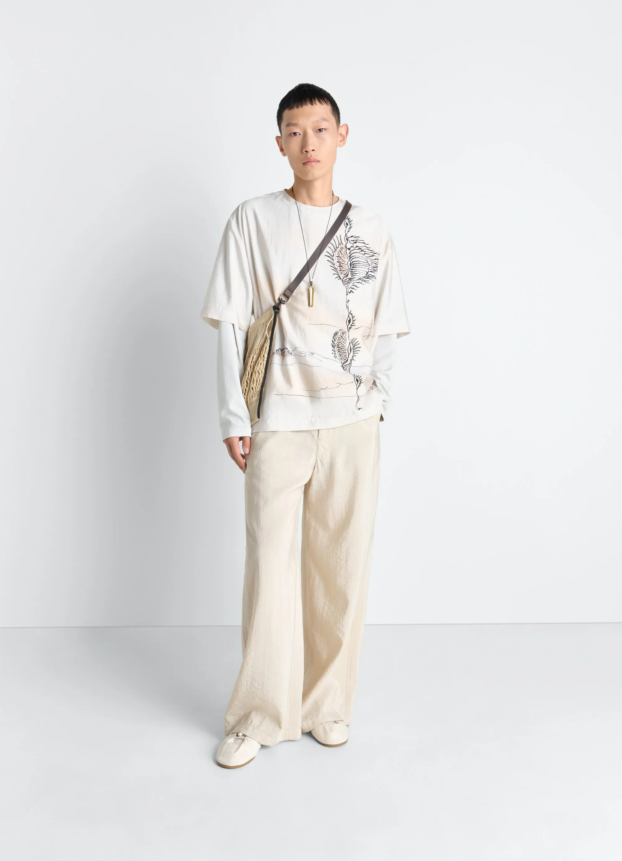 BUTTON NECK TOP IN SHELL PRINTED SILK sold by Lemaire product image thumbnail 2