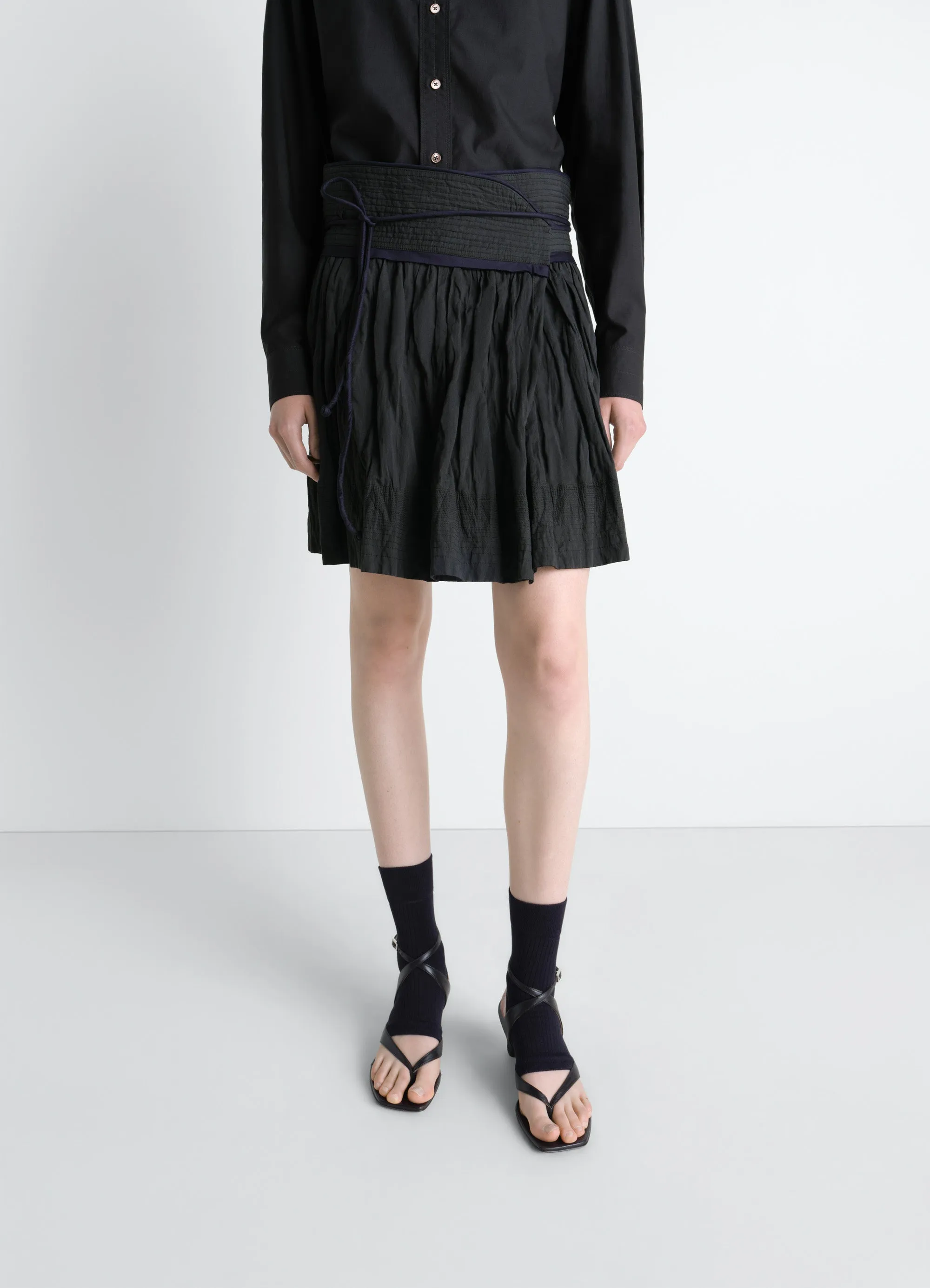 CRINKLED WRAP SKIRT IN CRINKLED COTTON METAL sold by Lemaire product image thumbnail 2