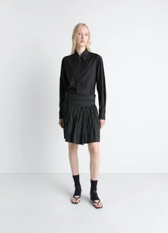 CRINKLED WRAP SKIRT IN CRINKLED COTTON METAL made by Lemaire