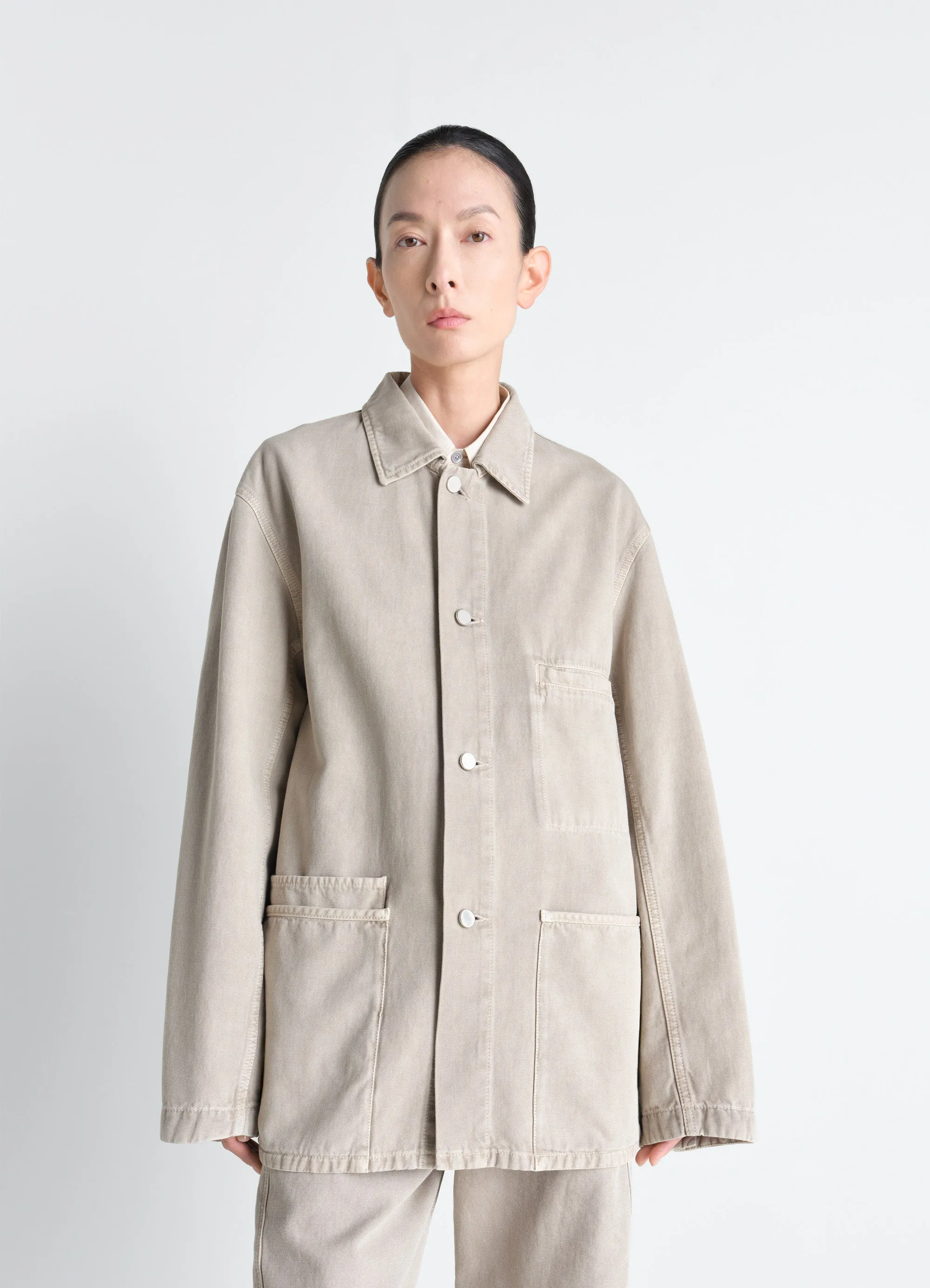 UTILITY OVERSHIRT IN SNOW BROKEN TWILL sold by Lemaire product image thumbnail 3