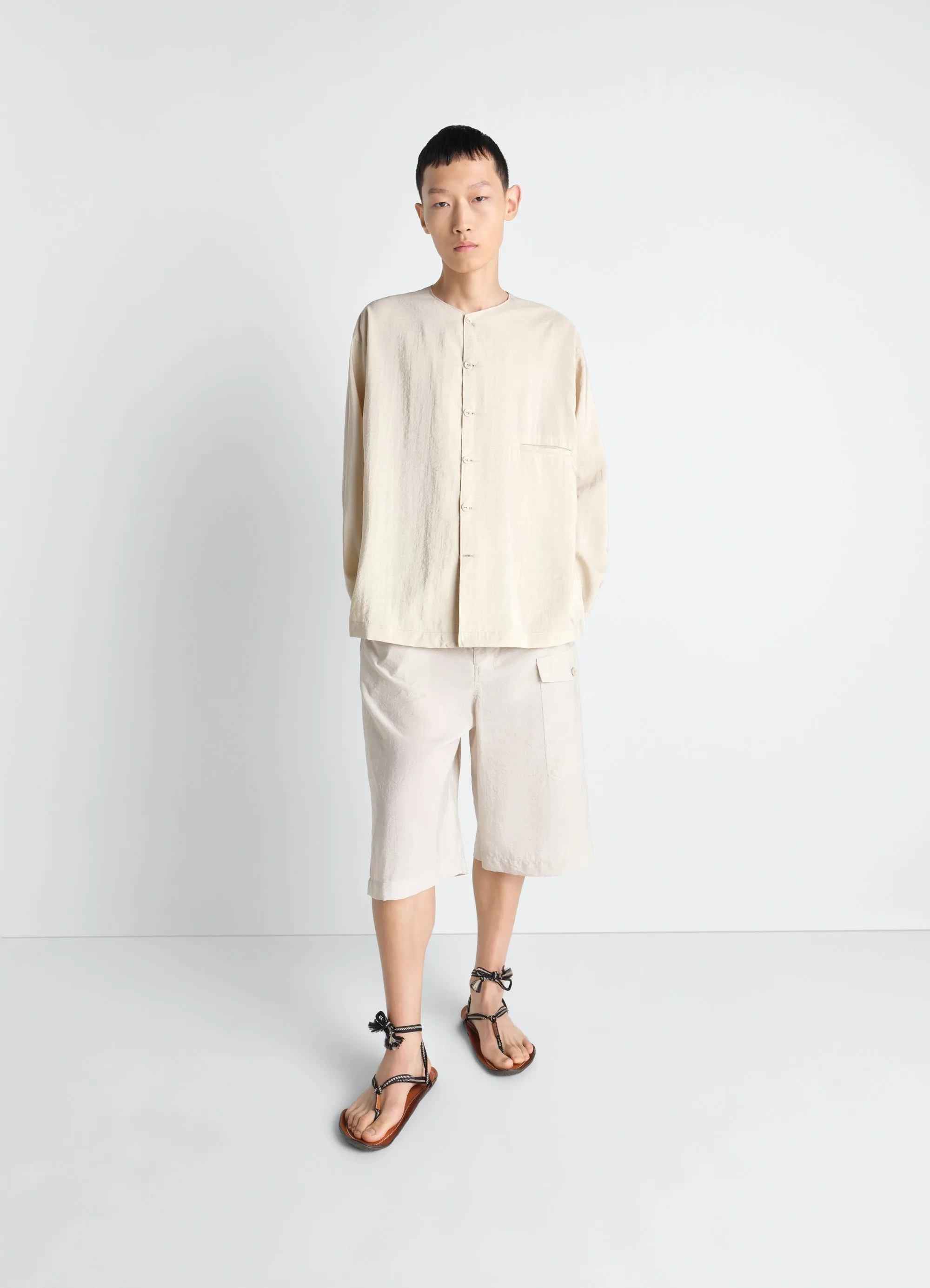 V-NECK SHIRT IN DRY SILK sold by Lemaire product image thumbnail 2