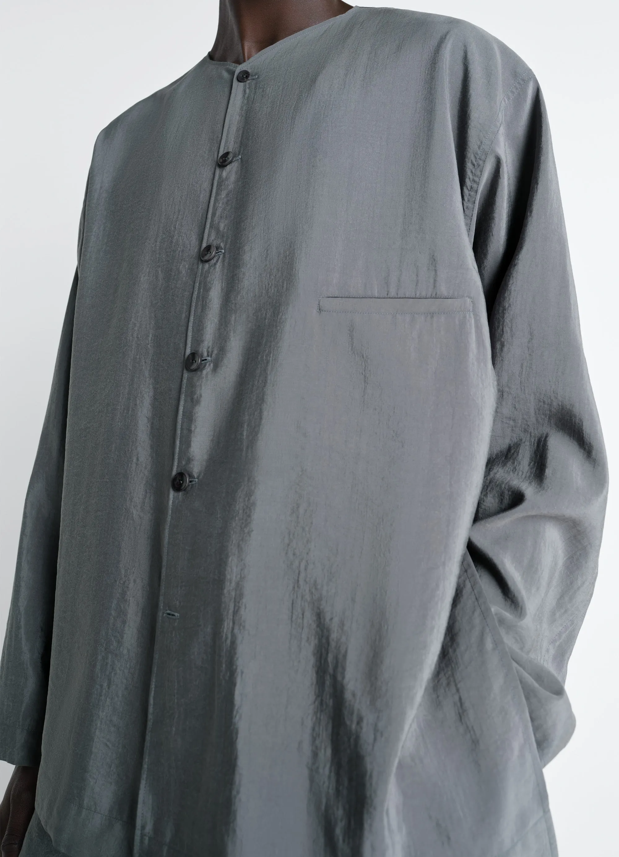 V-NECK SHIRT IN DRY SILK sold by Lemaire product image thumbnail 3