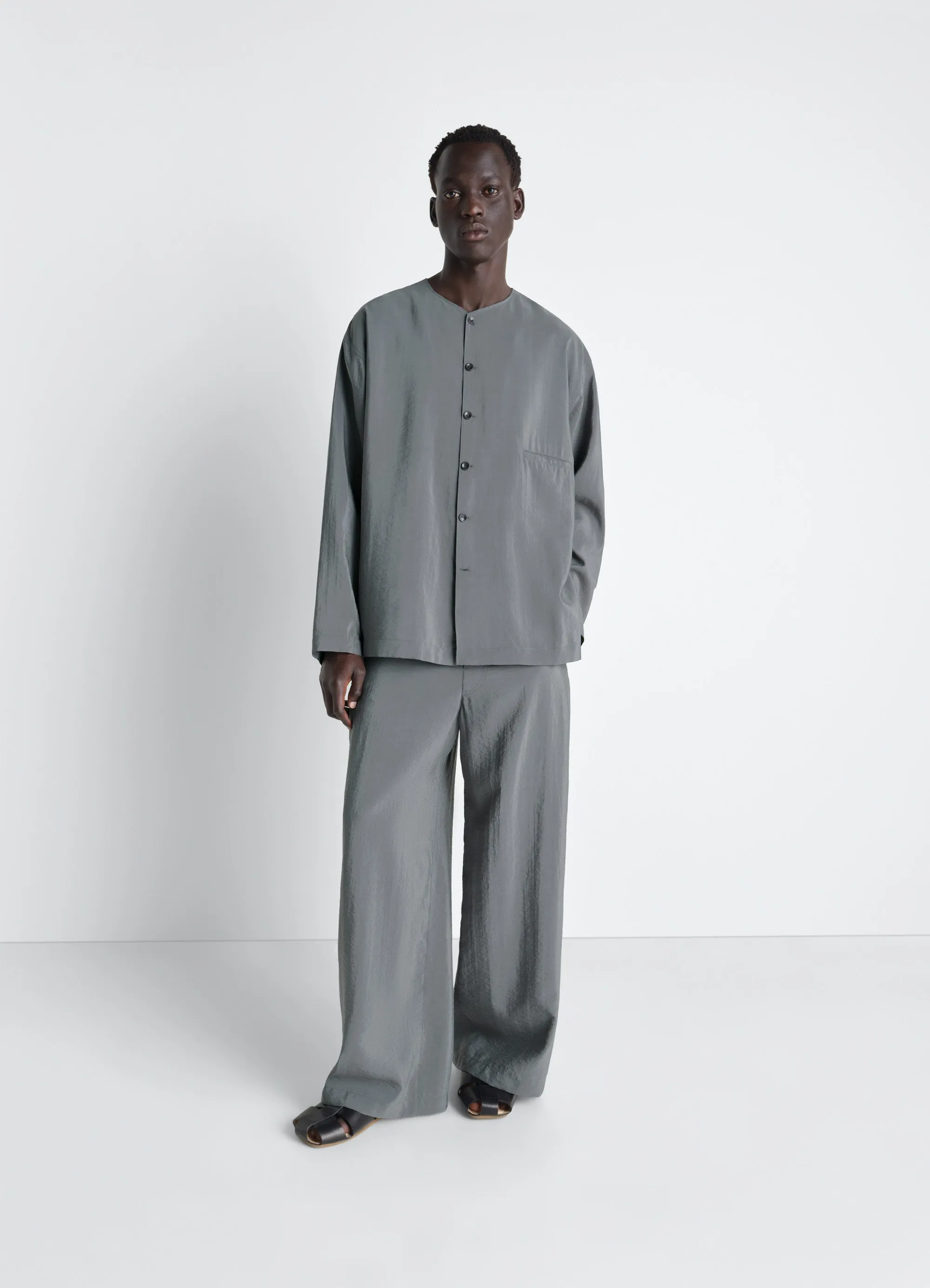 V-NECK SHIRT IN DRY SILK sold by Lemaire product image thumbnail 2